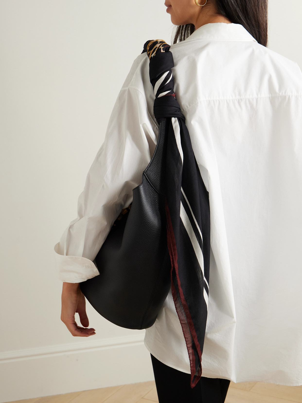 Saint Laurent Printed Modal And Cashmere-blend Scarf In Black