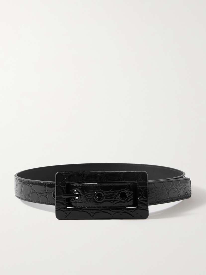 Saint Laurent Croc-effect Leather Belt