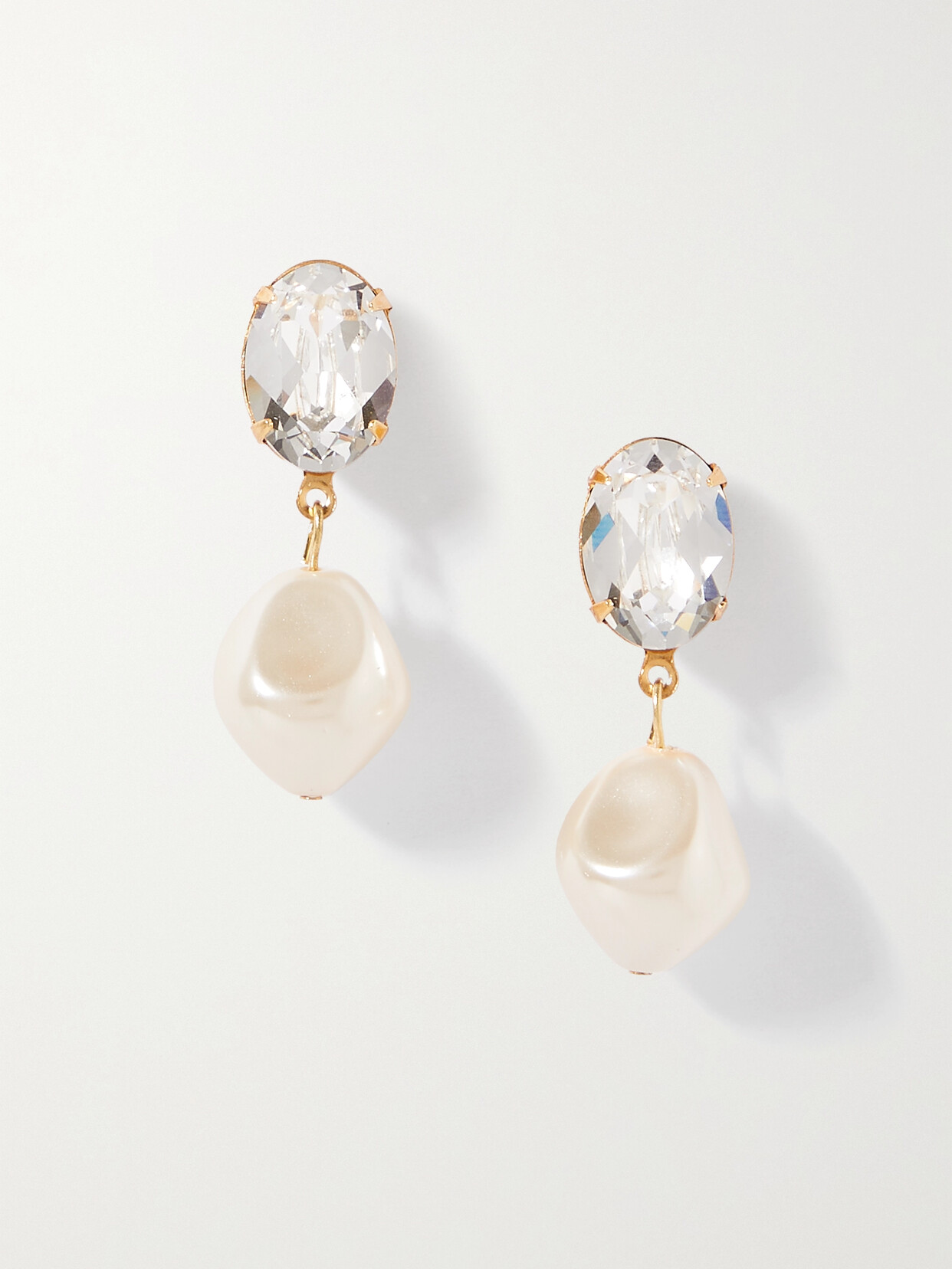 Jennifer Behr - + Net Sustain Tunis Gold-tone Faux Pearl And Swarovski Crystal Earrings - Silver