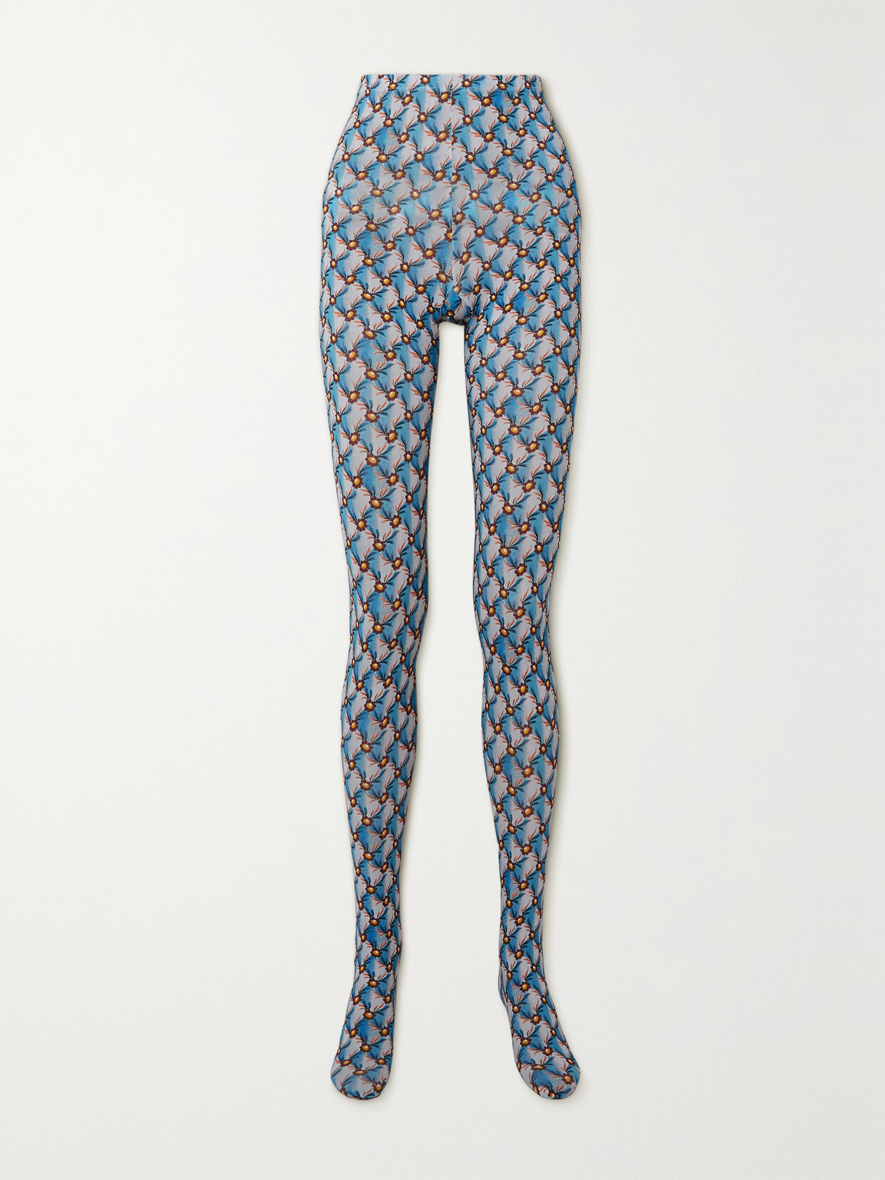 Etro - Printed Stretch-jersey Tights - Blue