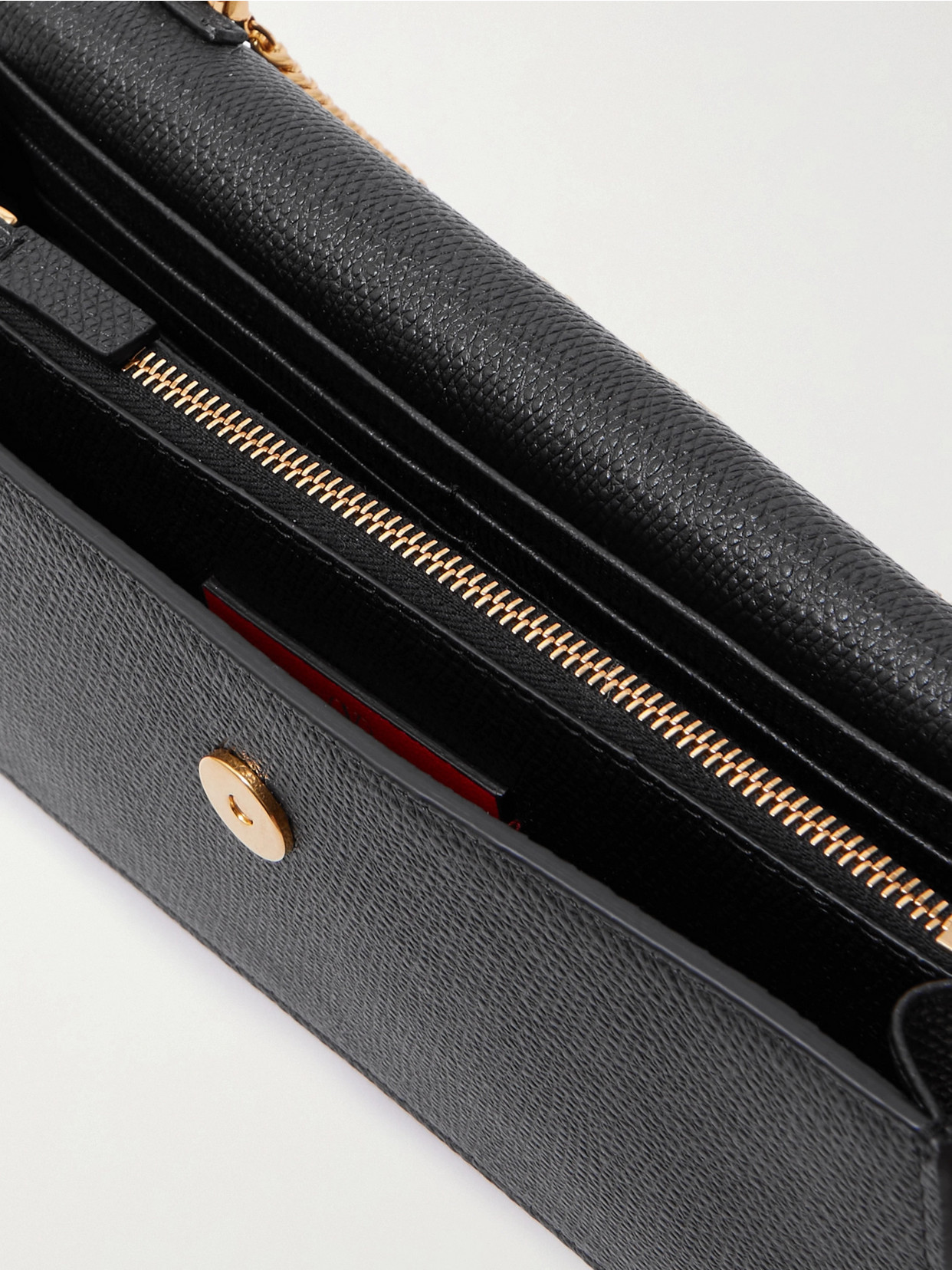 Valentino Vlogo Textured-leather Wallet In Black