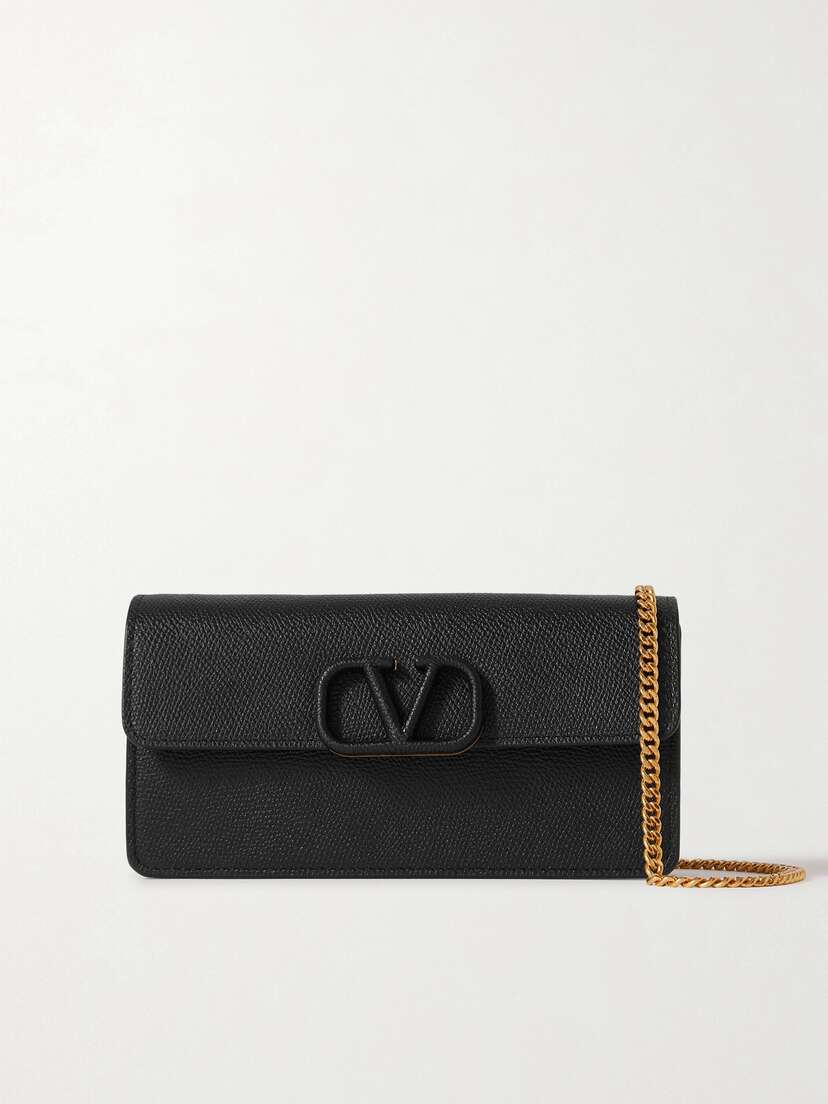 Valentino Garavani Vlogo Textured-leather Wallet