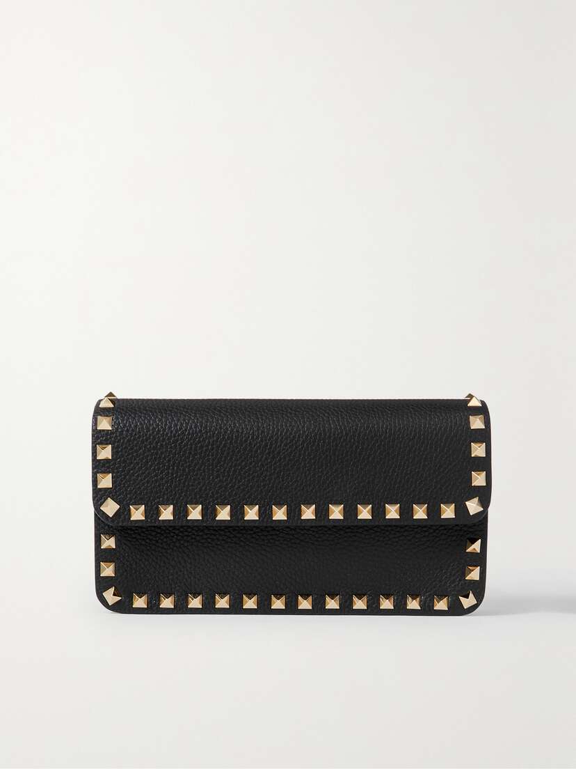 Valentino Garavani Rockstud Textured-leather Clutch