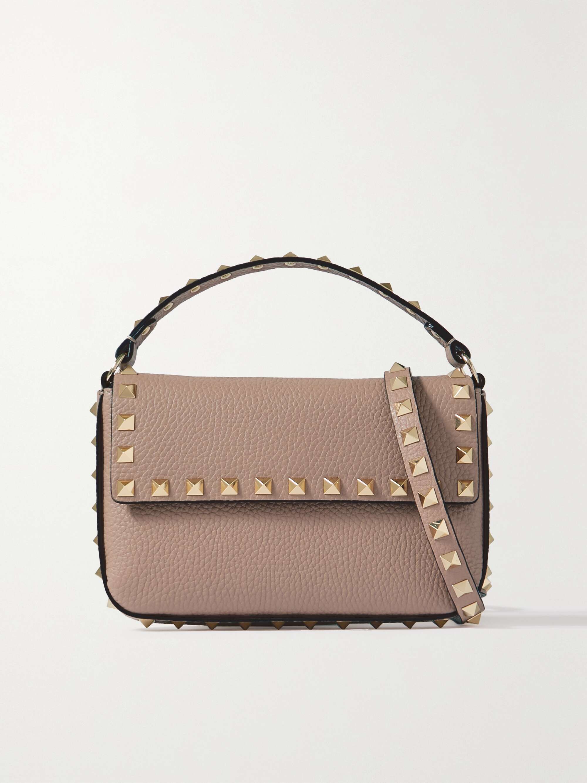 VALENTINO GARAVANI Rockstud textured-leather shoulder bag