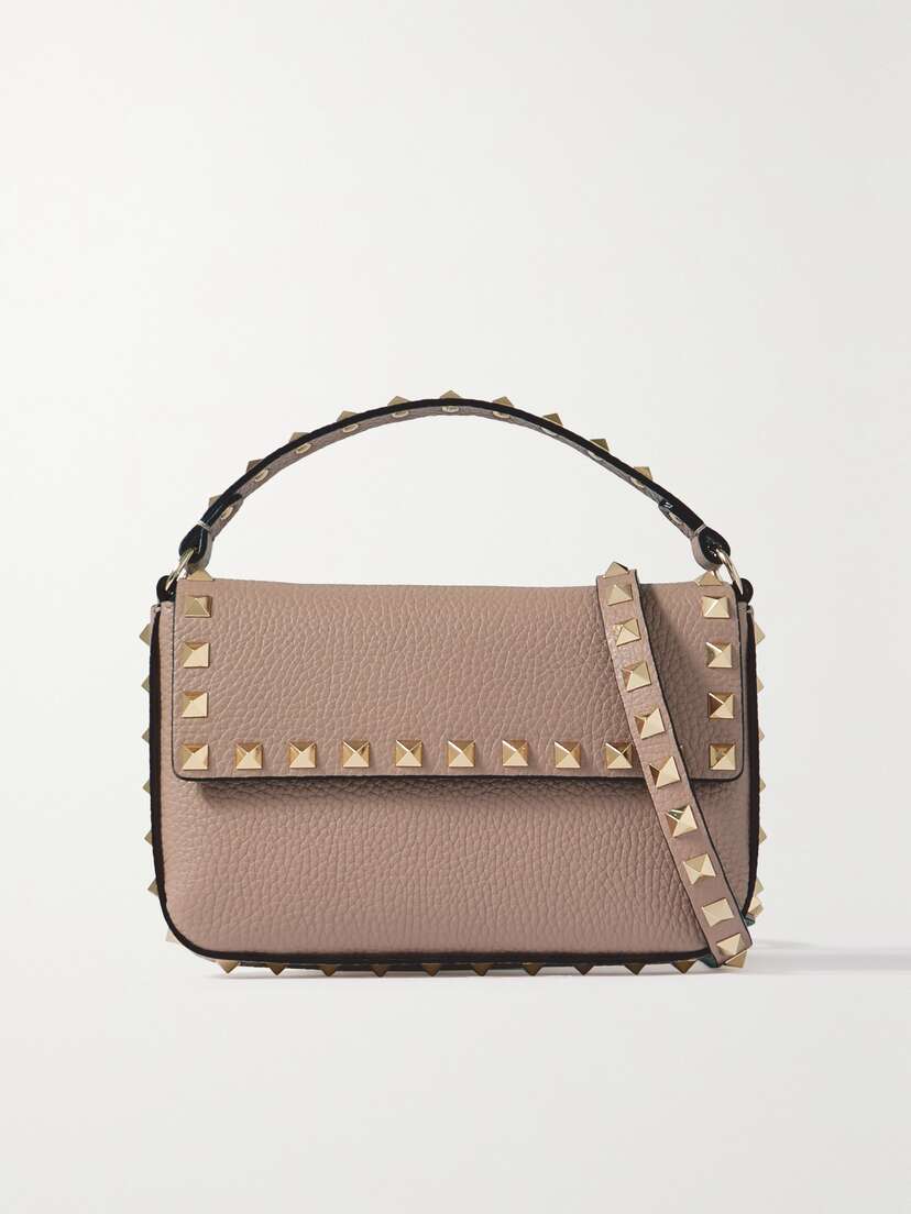 Valentino Garavani Rockstud Textured-leather Shoulder Bag
