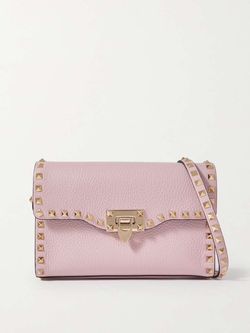 Valentino Garavani Rockstud Textured-leather Shoulder Bag
