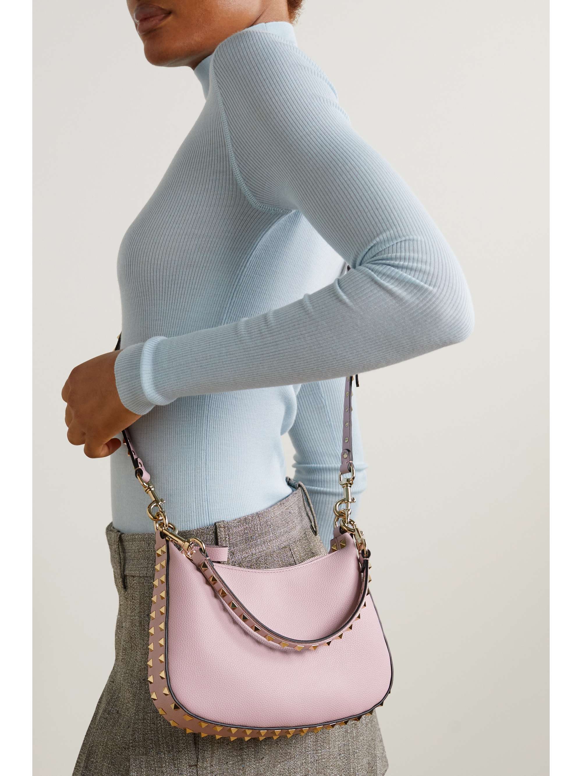 VALENTINO GARAVANI Rockstud small texturedleather shoulder bag NETA