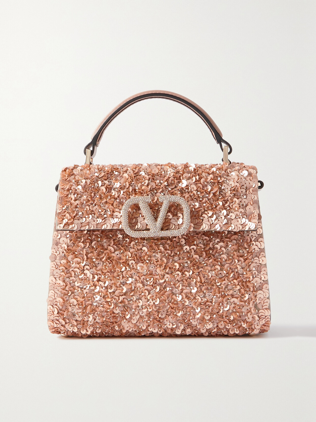 VALENTINO GARAVANI VSLING MINI EMBELLISHED LEATHER TOTE