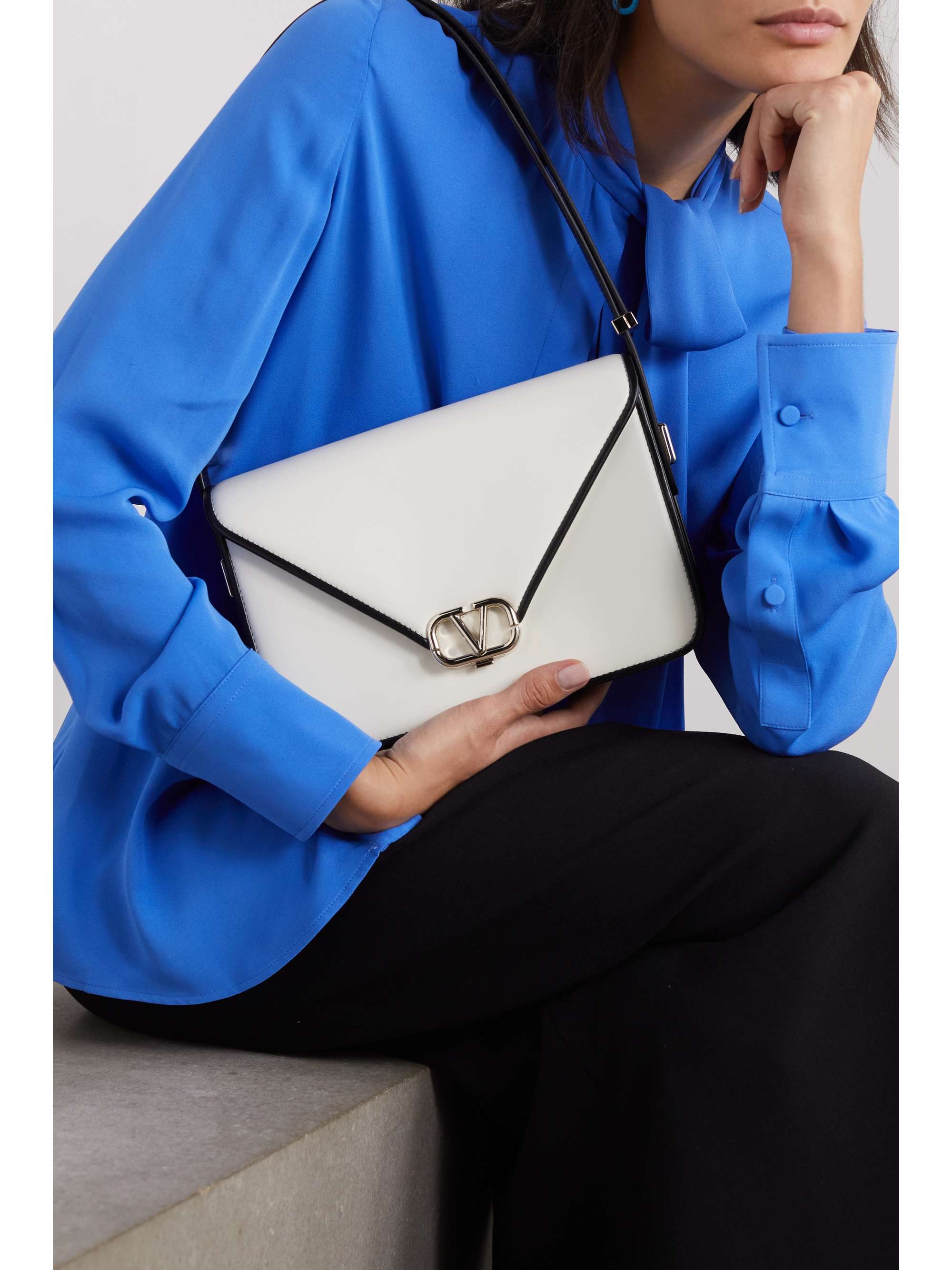 VALENTINO GARAVANI VLOGO twotone leather shoulder bag NETAPORTER