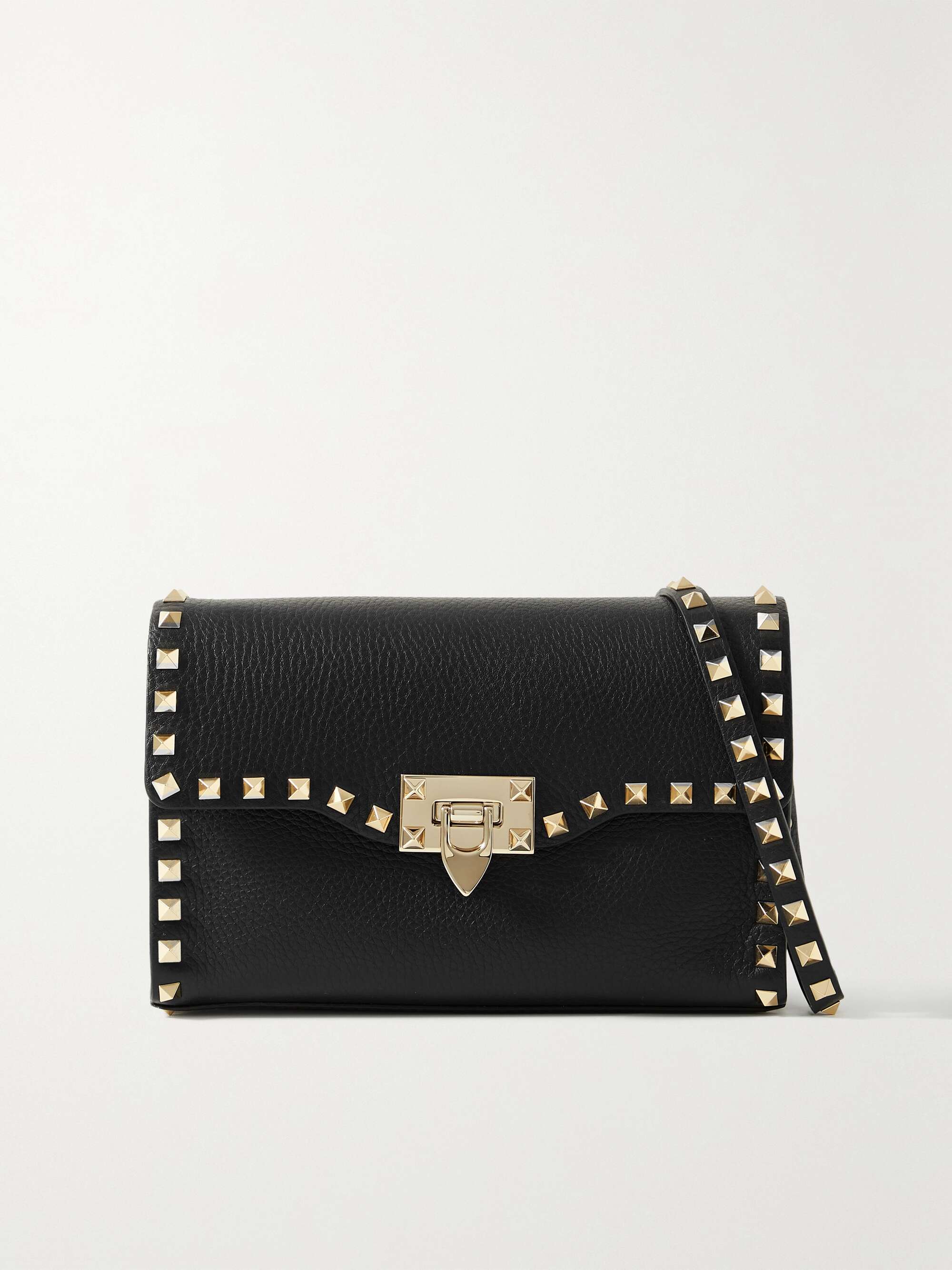 VALENTINO GARAVANI Rockstud textured-leather shoulder bag | NET-A-PORTER