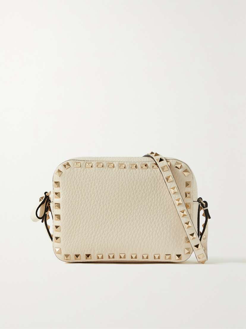 Valentino Garavani The Rockstud Textured-leather Shoulder Bag