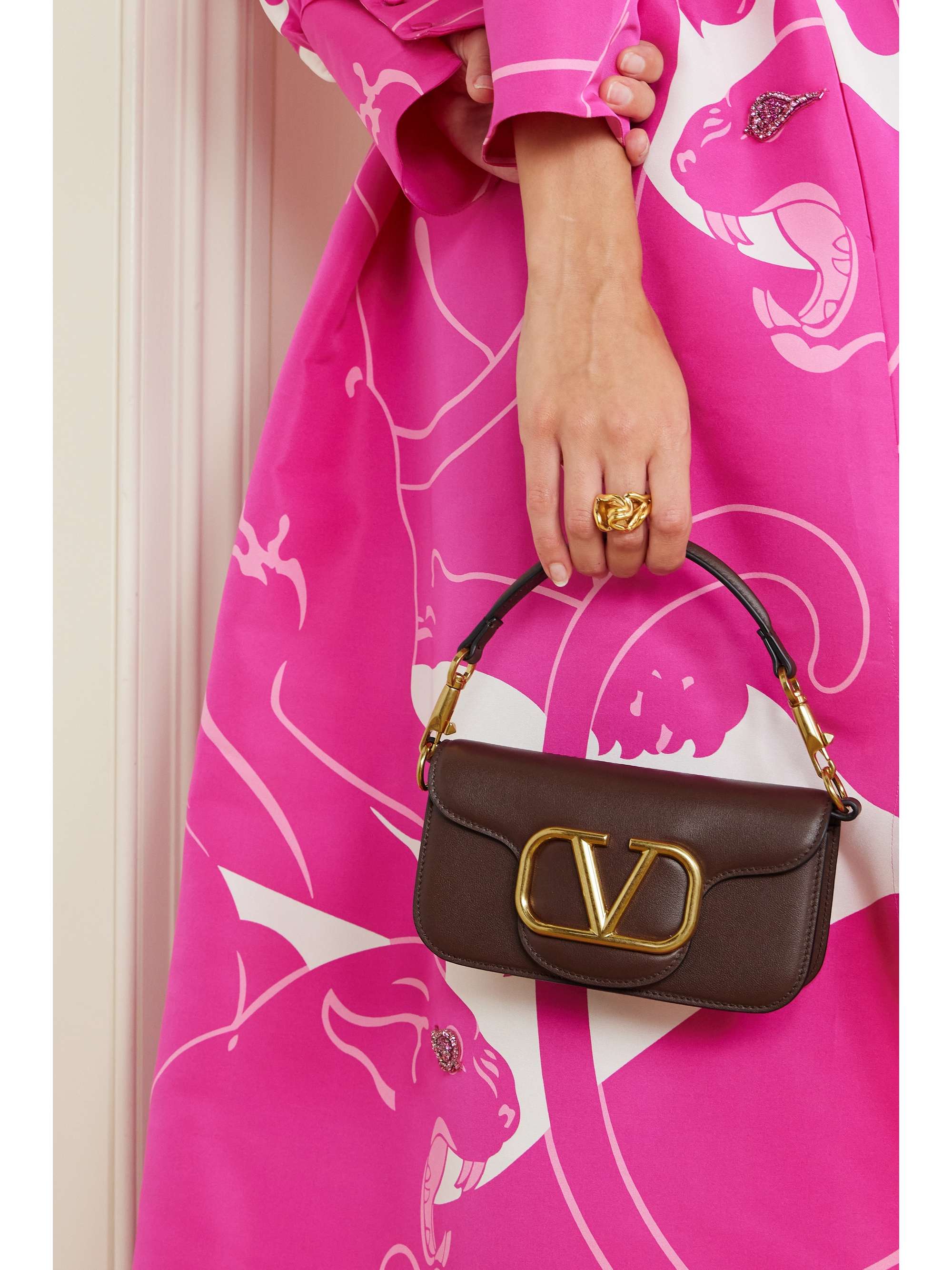 Loco Small Embellished Shoulder Bag in Pink - Valentino Garavani