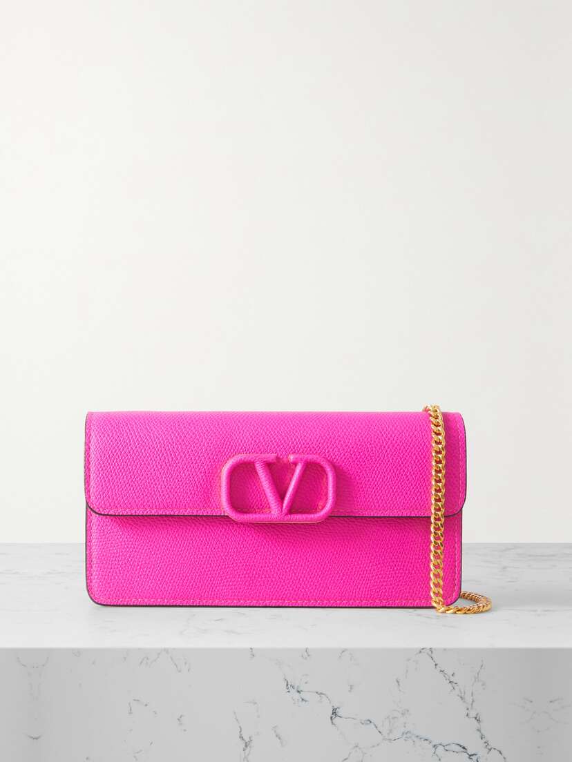 Valentino Garavani Vlogo Textured-leather Wallet
