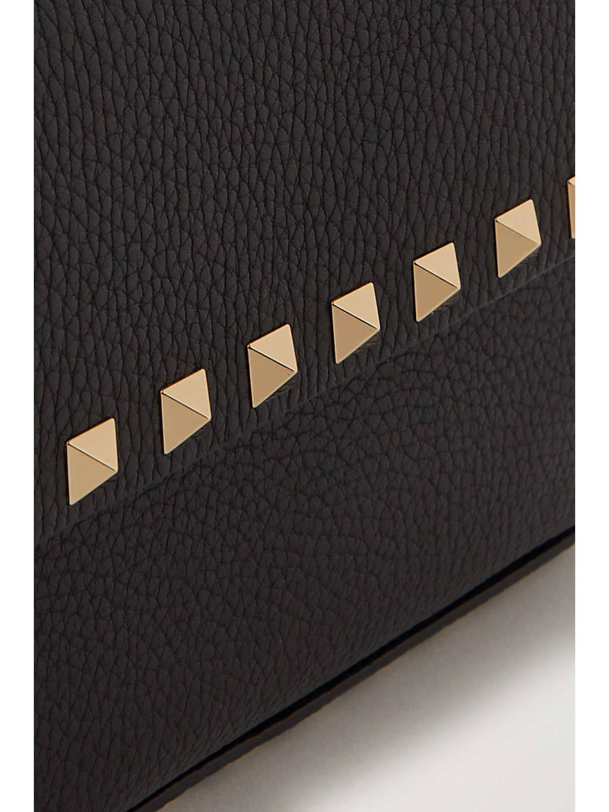 Valentino Garavani Rockstud Logo-embossed Leather Cross-body Bag In Black