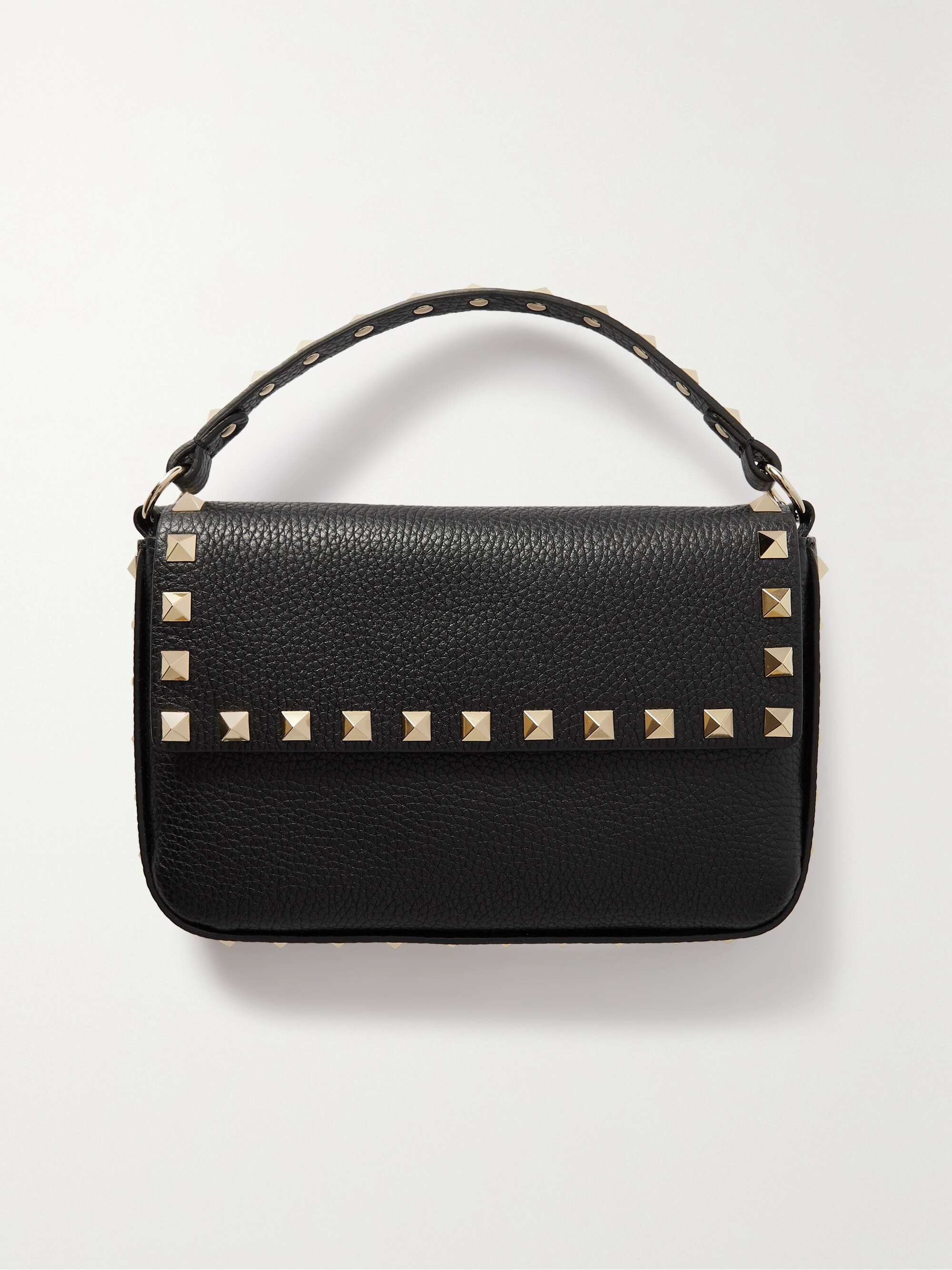 VALENTINO GARAVANI Rockstud textured-leather shoulder bag | NET-A-PORTER