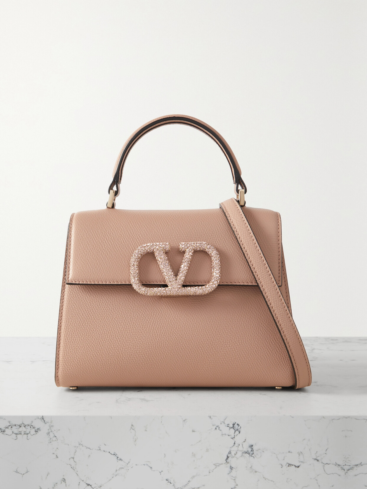 Valentino Vsling Mini VLOGO Crystal Top-Handle Bag