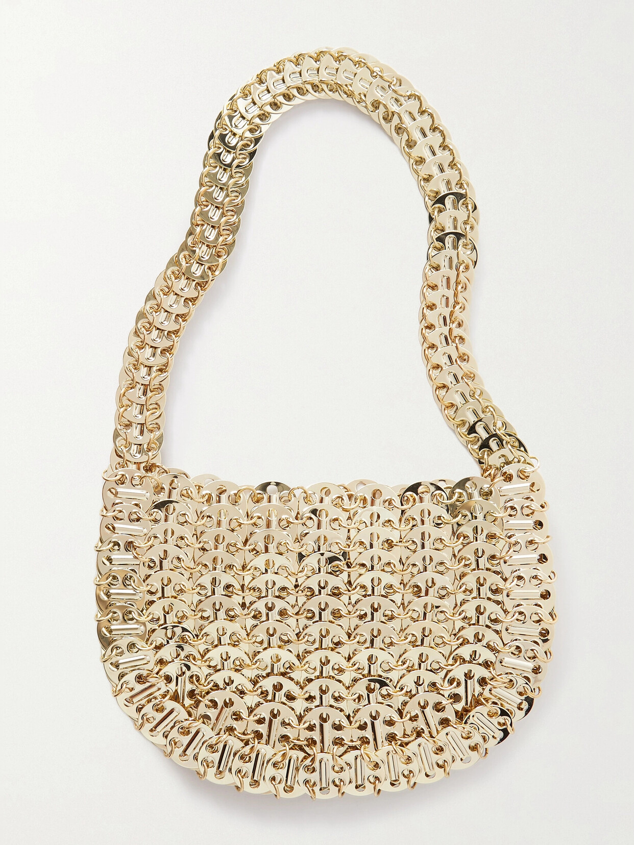 Shop Paco Rabanne 1969 Moon Chainmail Shoulder Bag In Gold