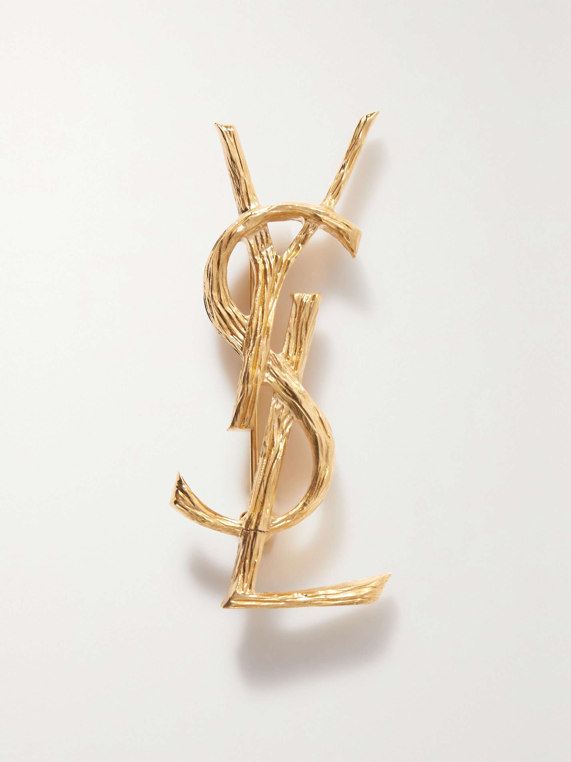 YSL The Gold brooch with print