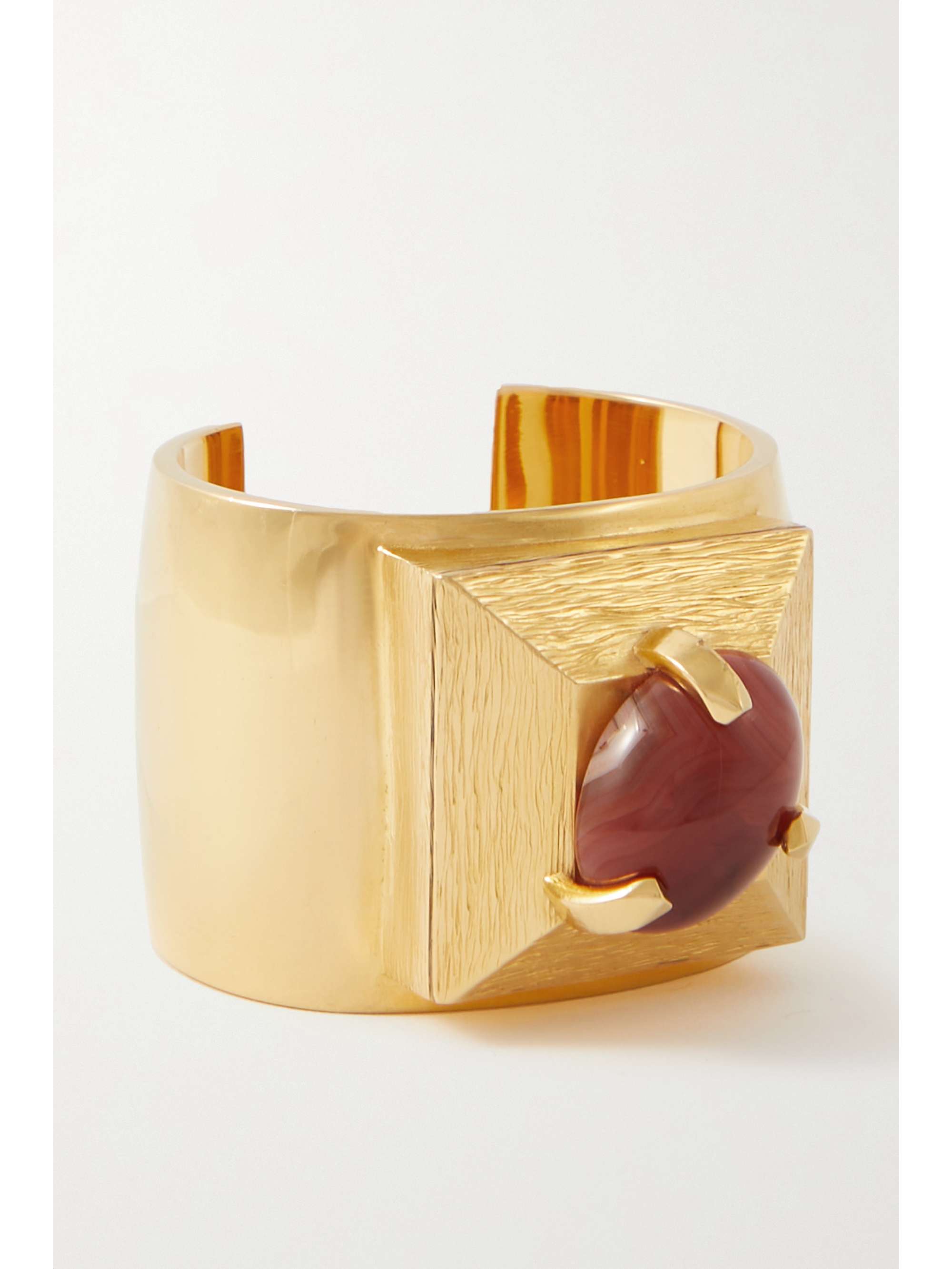 SAINT LAURENT Goldtone carnelian cuff NETAPORTER