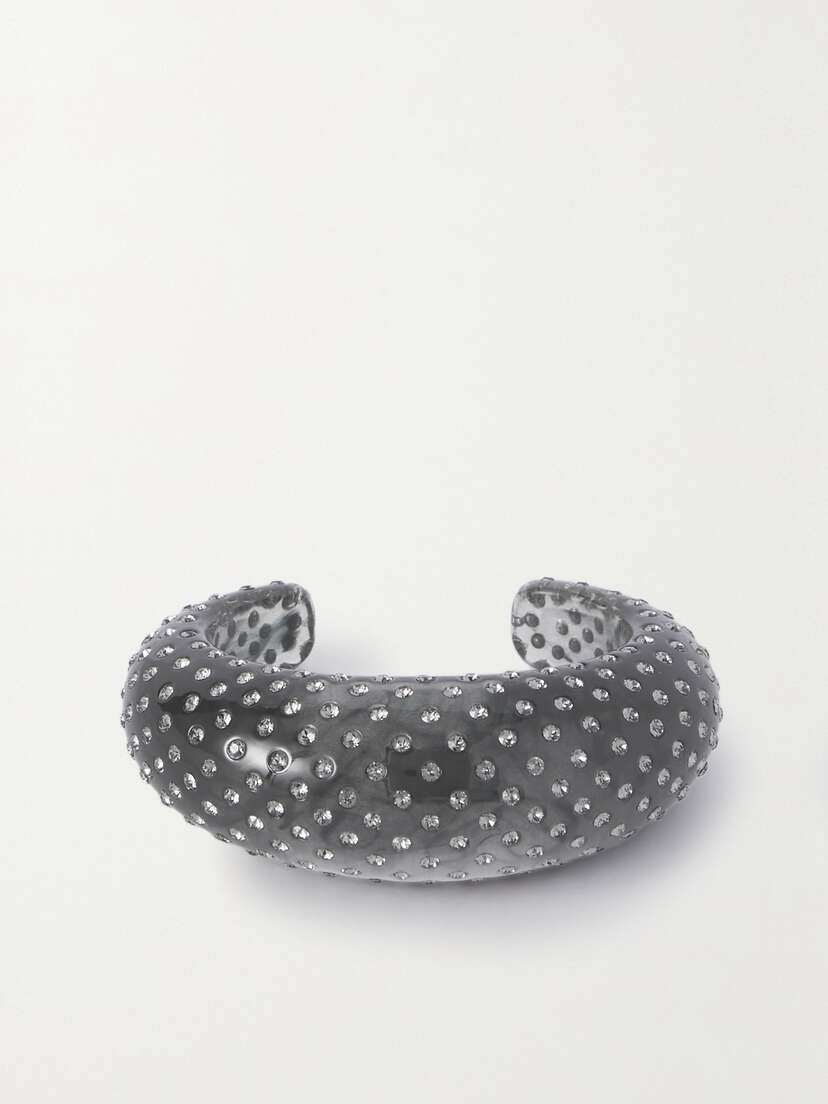 SAINT LAURENT Smoking Crystal-embellished Resin Cuff