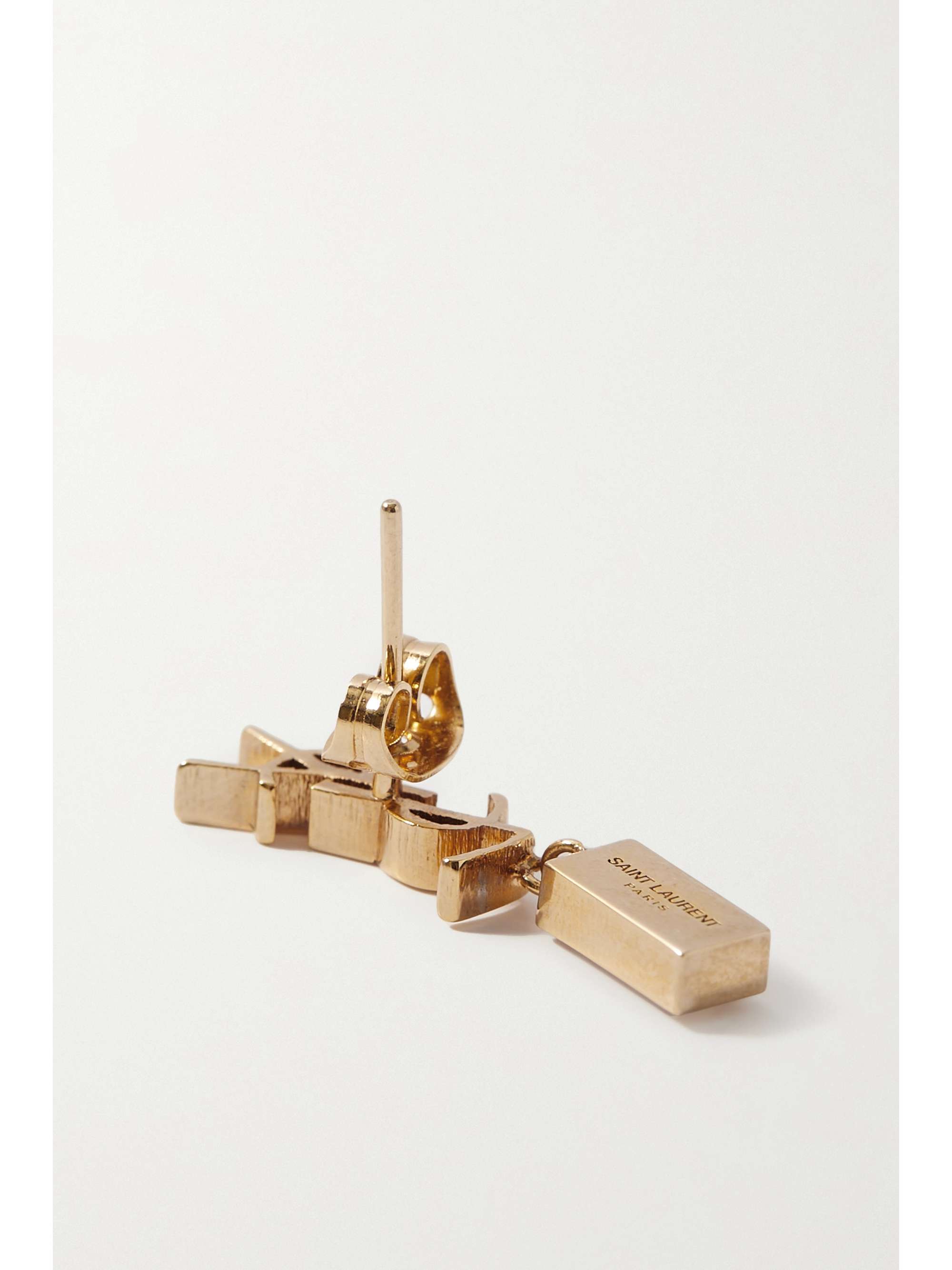 SAINT LAURENT Cassandre gold-tone crystal single earring