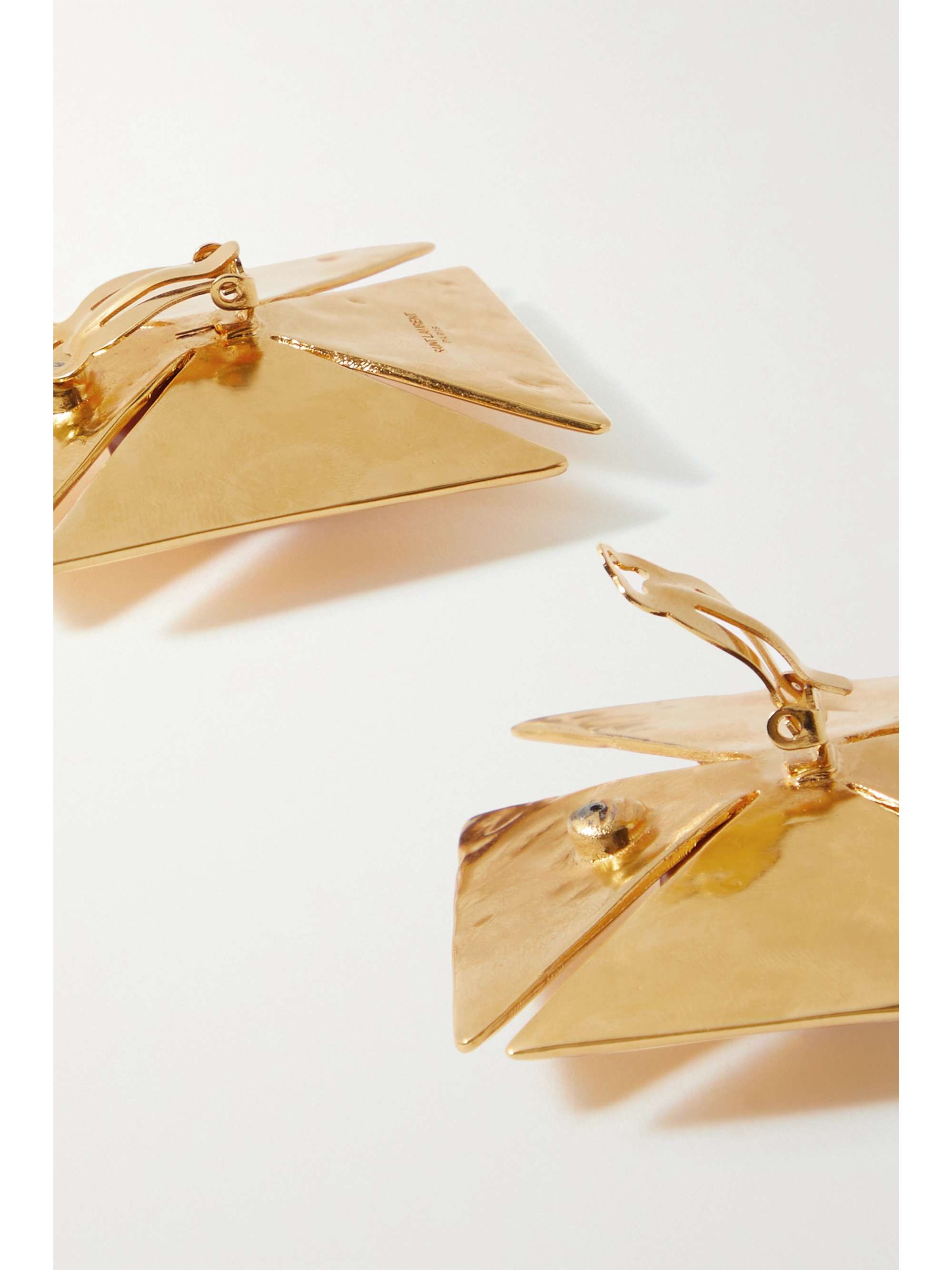 SAINT LAURENT Gold-tone faux pearl clip earrings