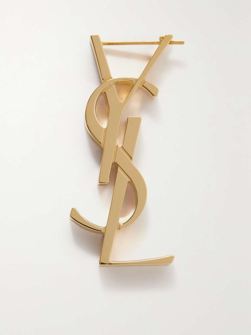 Saint Laurent Cassandre Gold-tone Single Earring