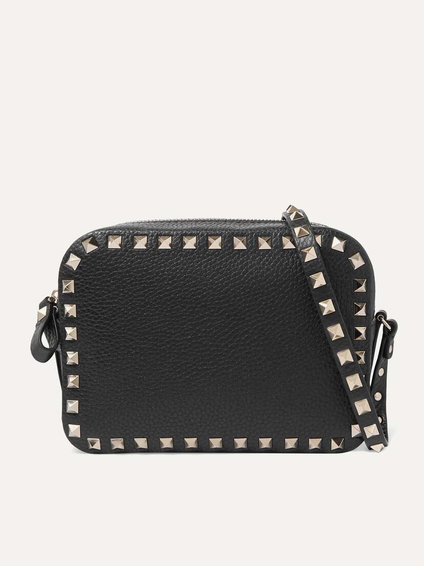 Valentino Garavani The Rockstud Textured-leather Shoulder Bag