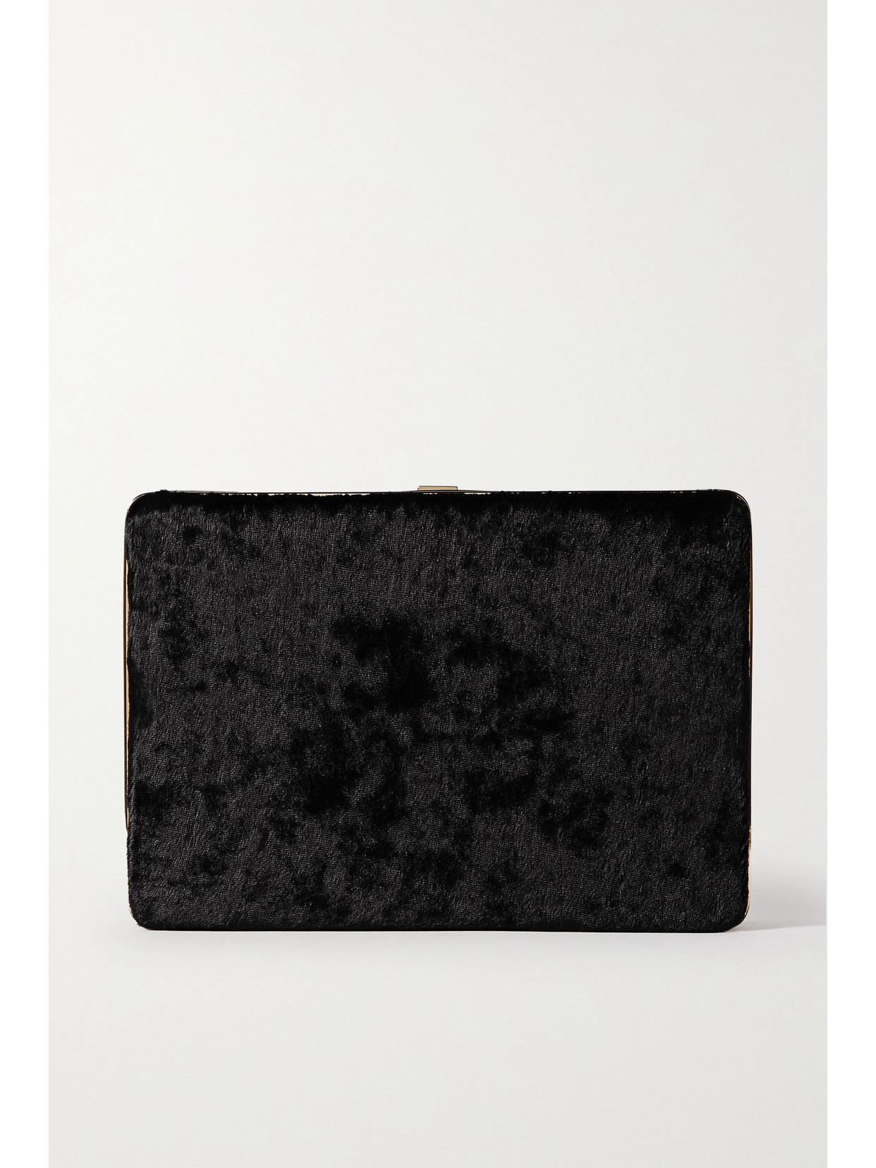 Hunting Season - Leather-trimmed Velvet Clutch - Black