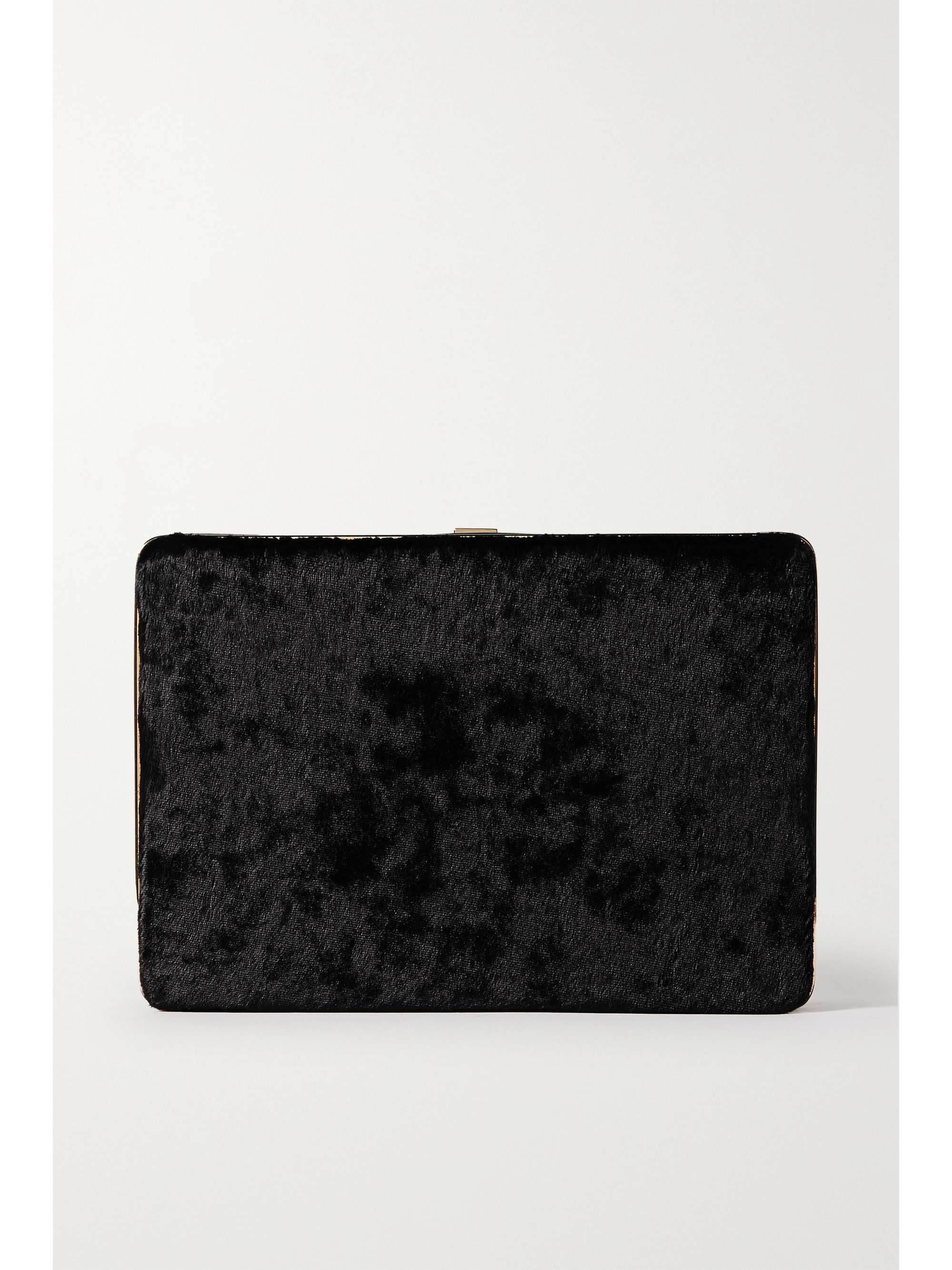 Black velvet designer clutch bag, luxury evening clutch