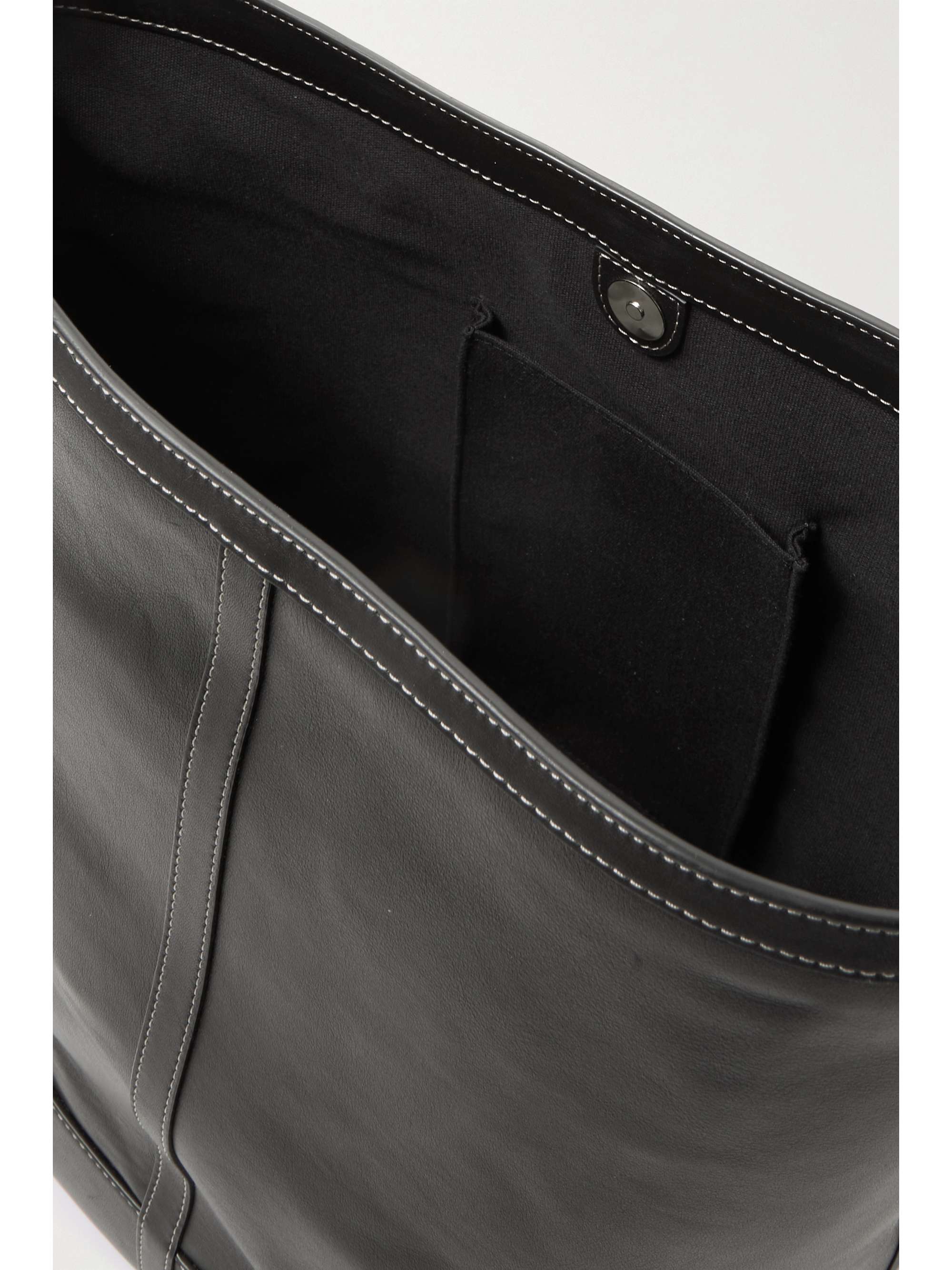 HUNTING SEASON Paneled topstitched leather tote NETAPORTER