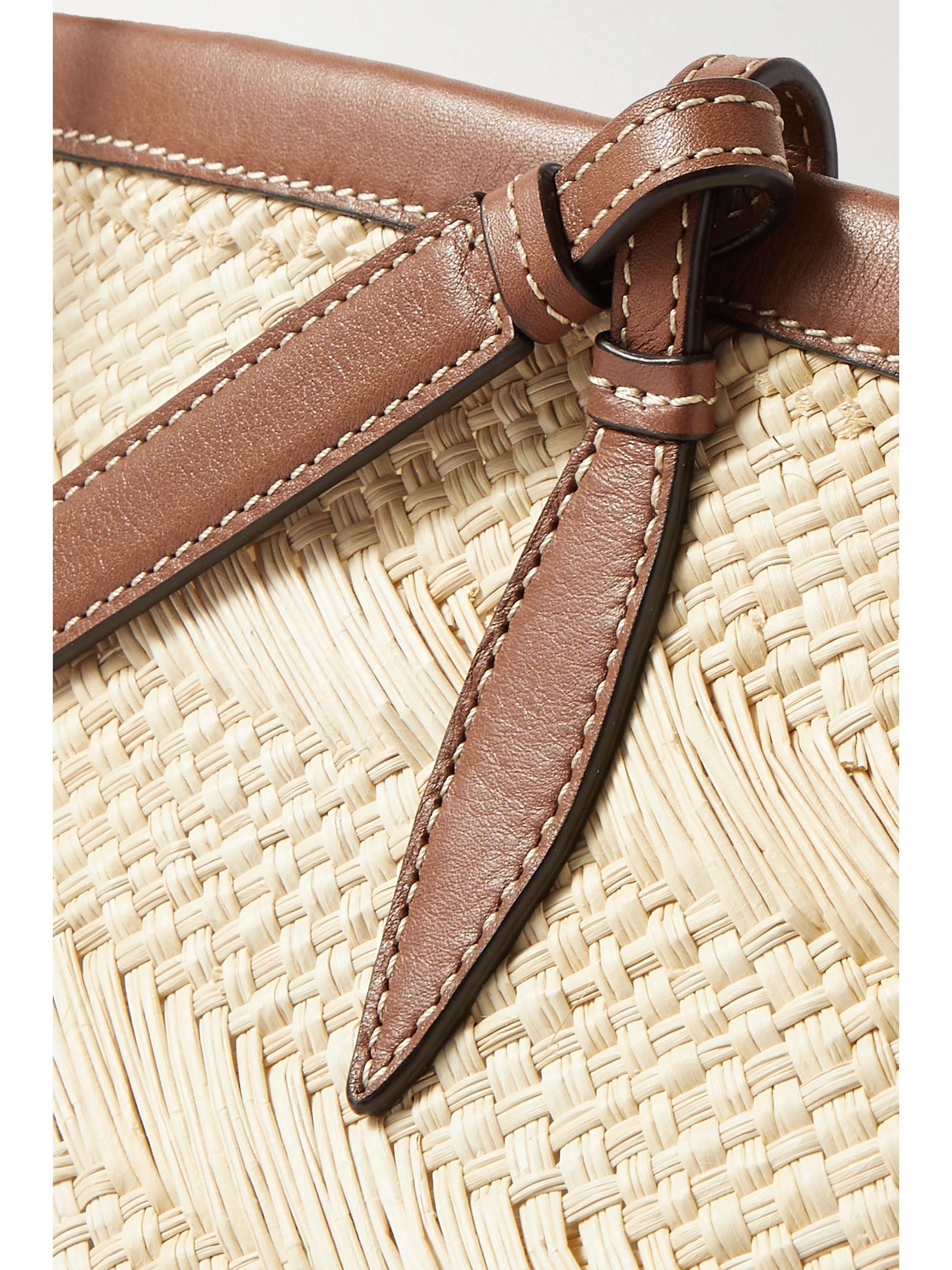 HUNTING SEASON Iraca medium leathertrimmed woven raffia tote NETAPORTER