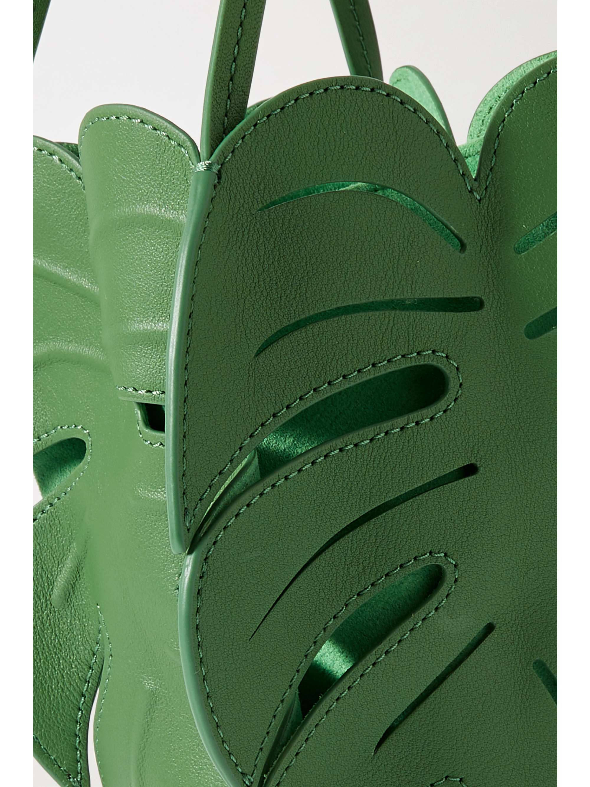 STAUD Palm cutout embossed texturedleather bucket bag NETAPORTER