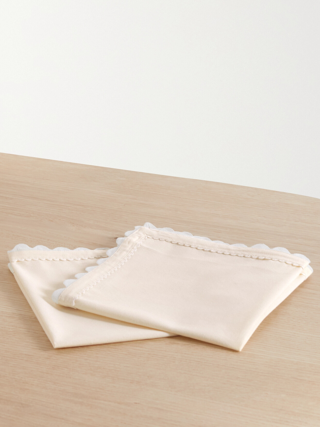 Sea - Ryleigh Set Of Two Ric Rac-trimmed Cotton Napkins - Cream