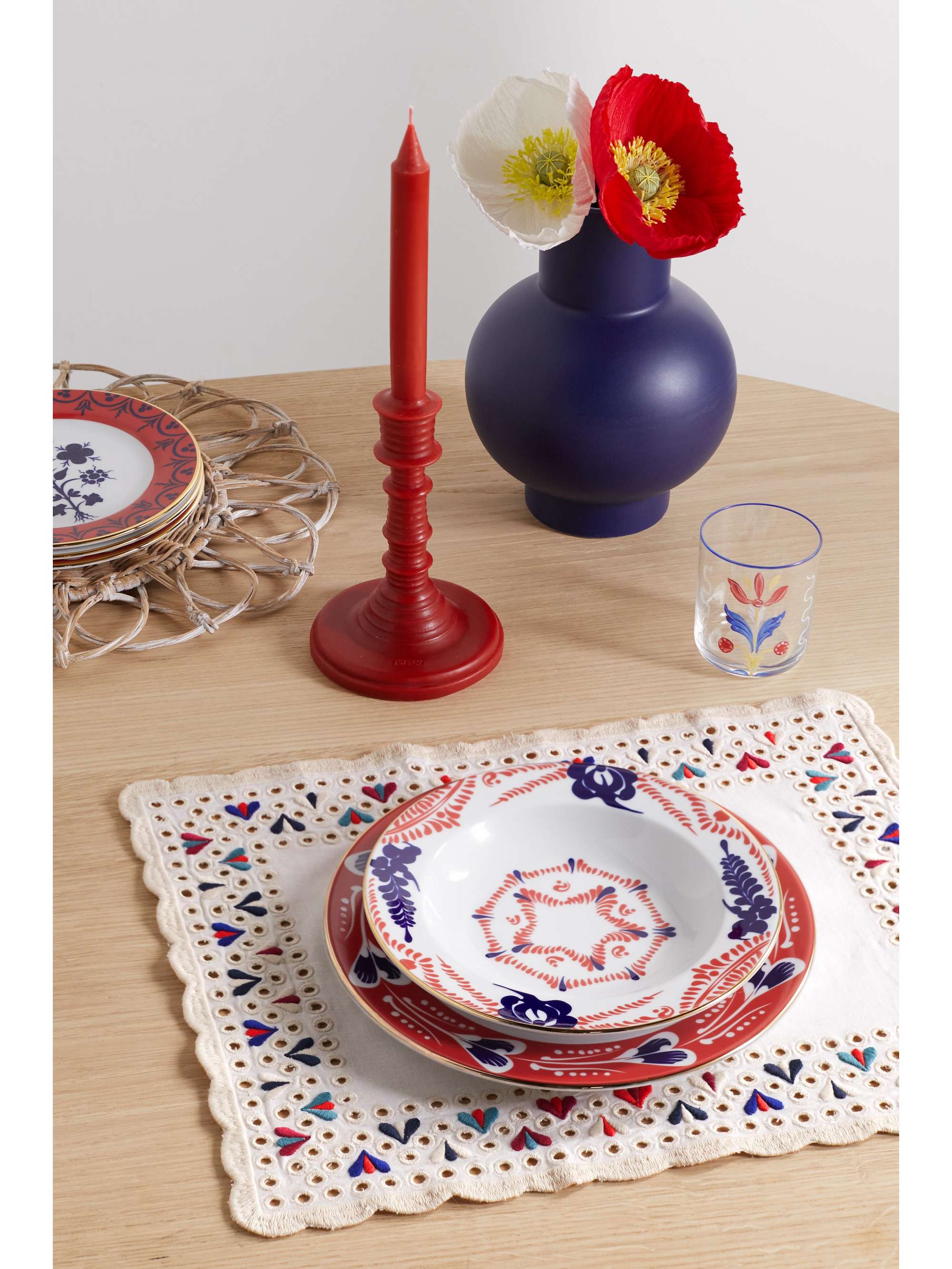 SEA Alicia embroidered broderie anglaise cotton and linenblend