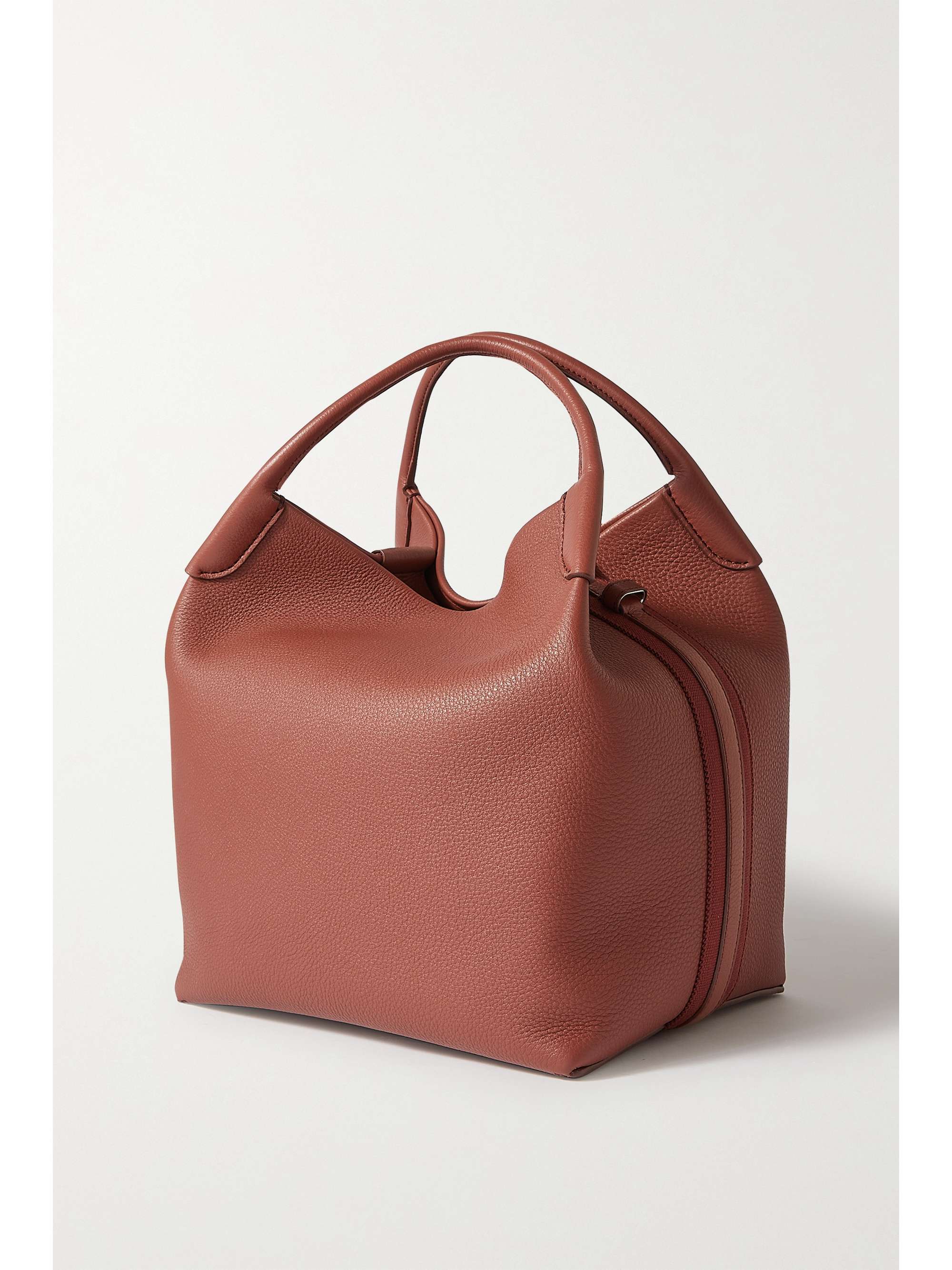 LORO PIANA Bale canvas-trimmed textured-leather tote
