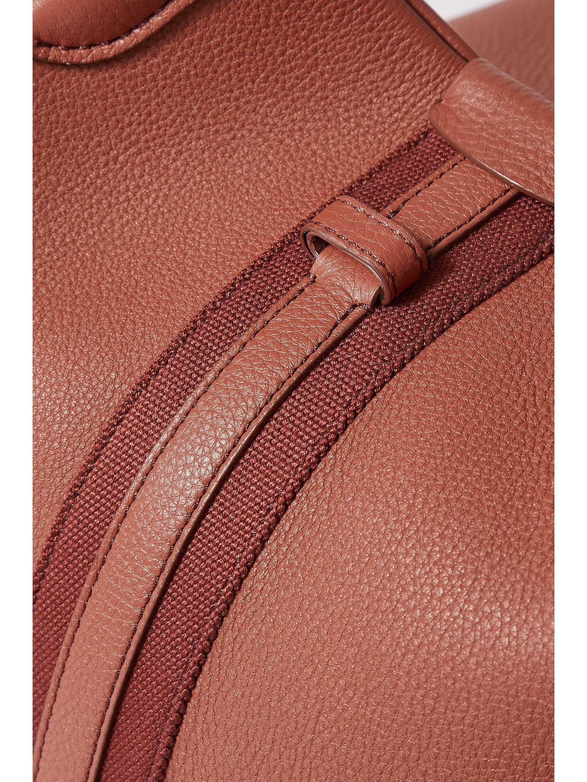 LORO PIANA Bale canvas-trimmed textured-leather tote