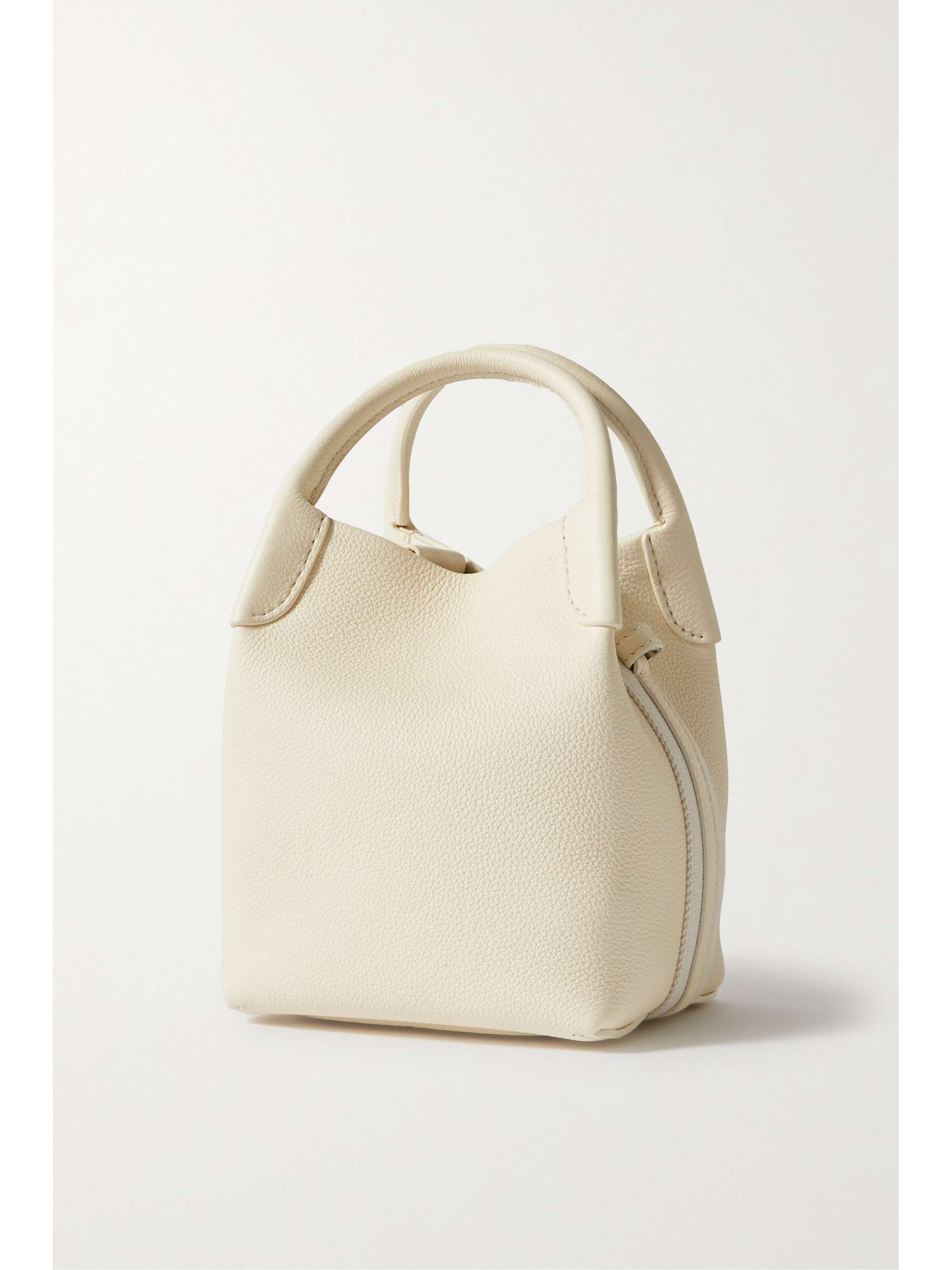LORO PIANA Bale grosgrain-trimmed textured-leather shoulder bag