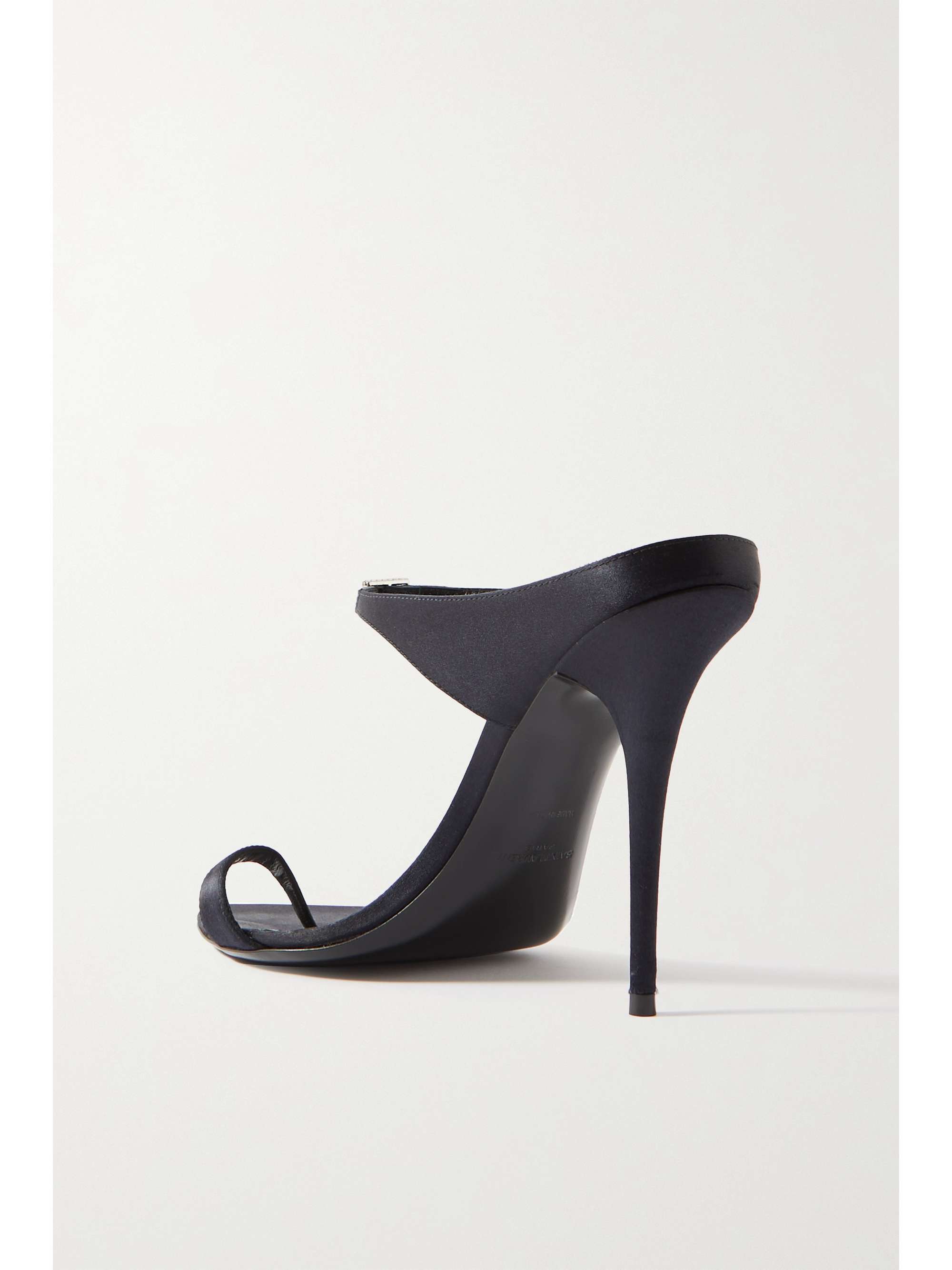 SAINT LAURENT Dive crystal-embellished satin mules