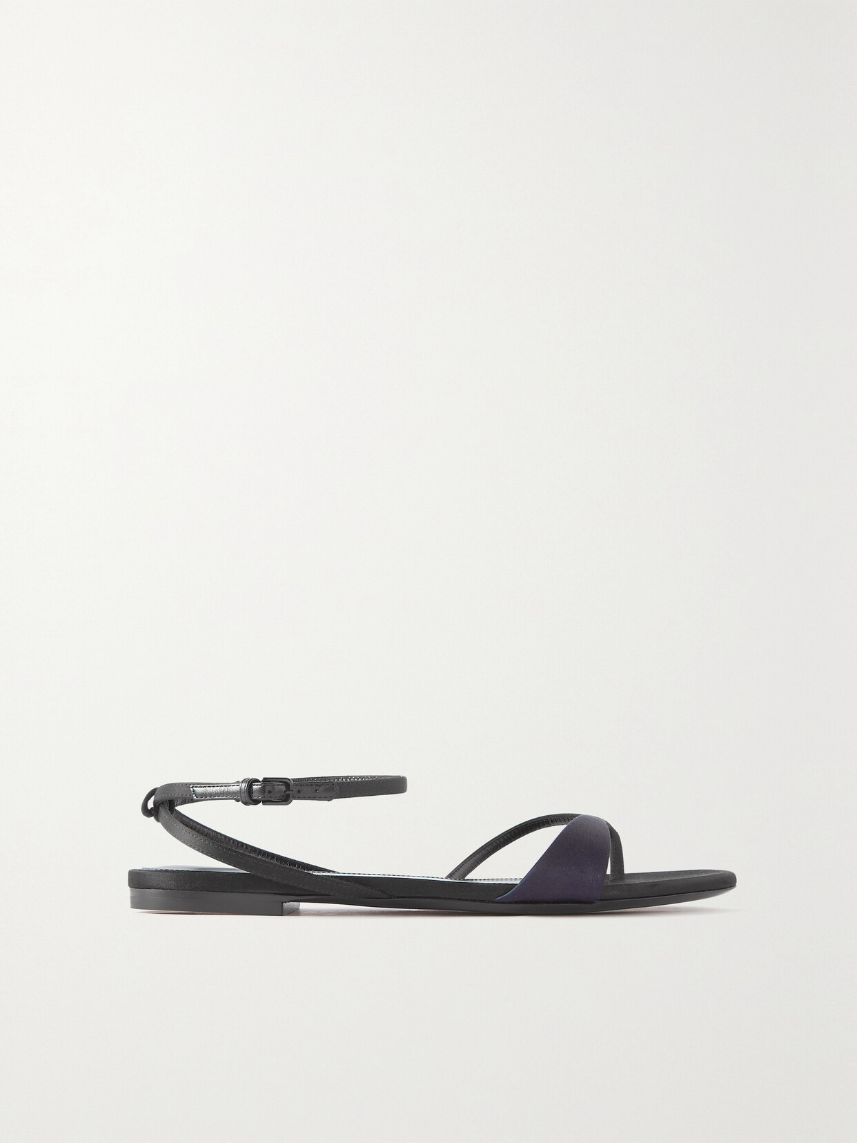SAINT LAURENT Dive Satin Sandals - Blue