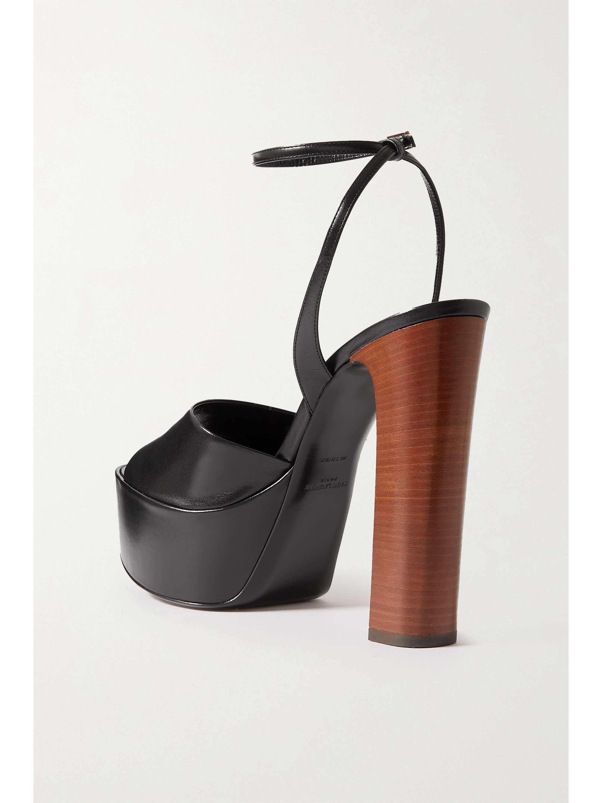 SAINT LAURENT Jodie glossed-leather platform sandals