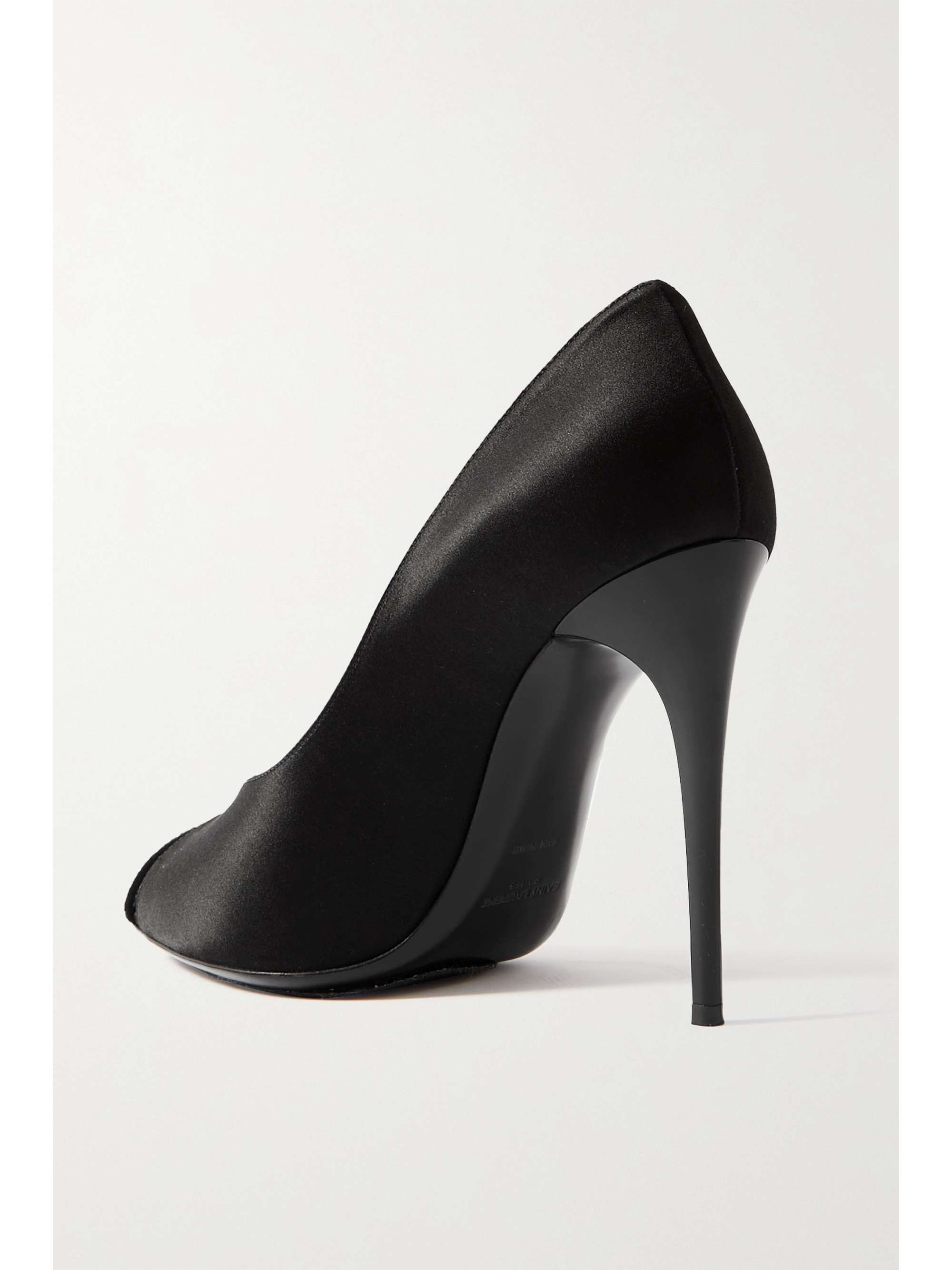 SAINT LAURENT Alix cutout crystal-embellished satin pumps