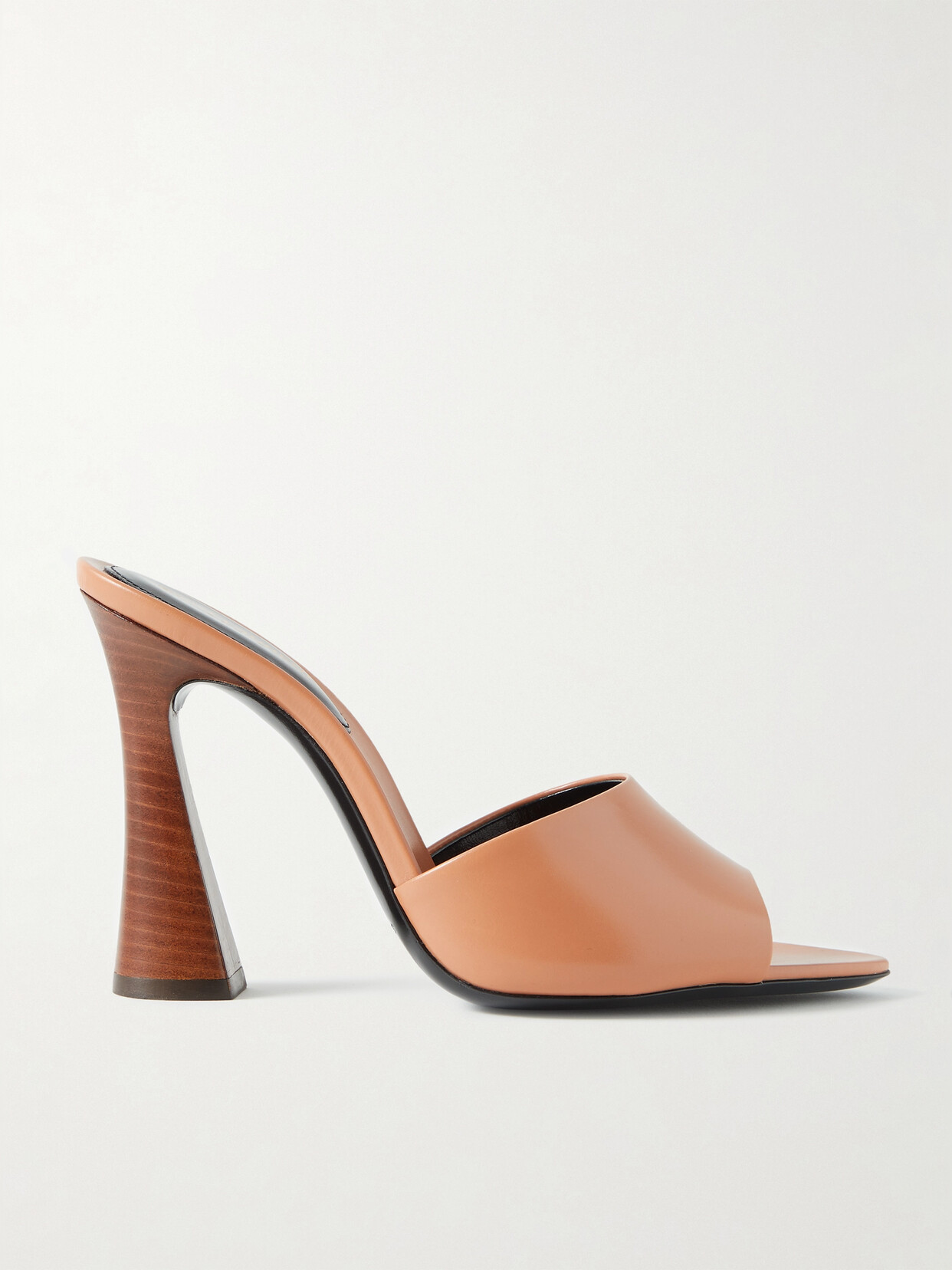 SAINT LAURENT - Suite Leather Mules - Brown