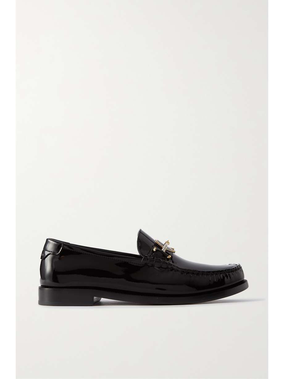 net-a-porter.com | Embellished patent-leather loafers