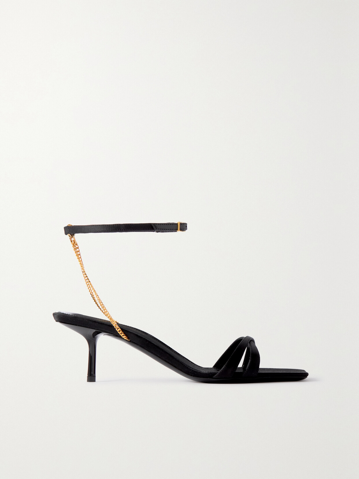 SAINT LAURENT - Melody Satin Sandals - Black