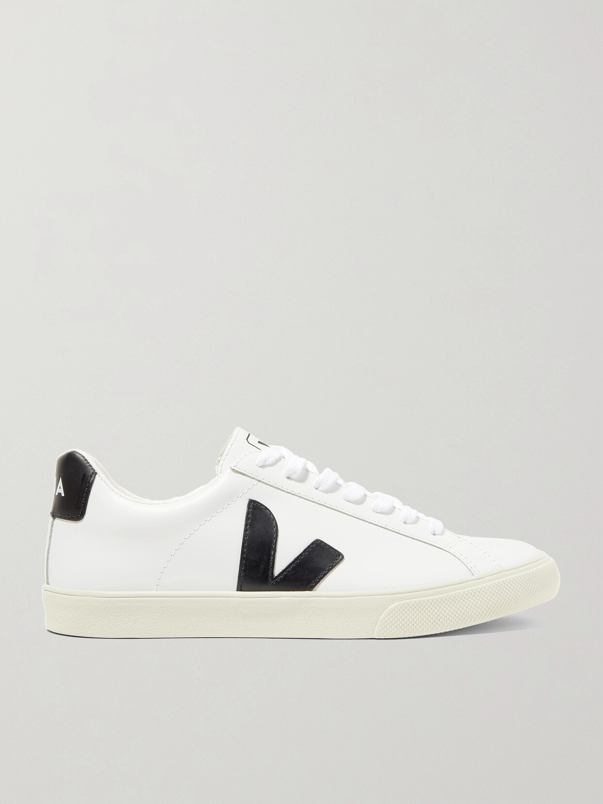 Veja + Net Sustain Esplar Rubber-trimmed Leather Sneakers In White