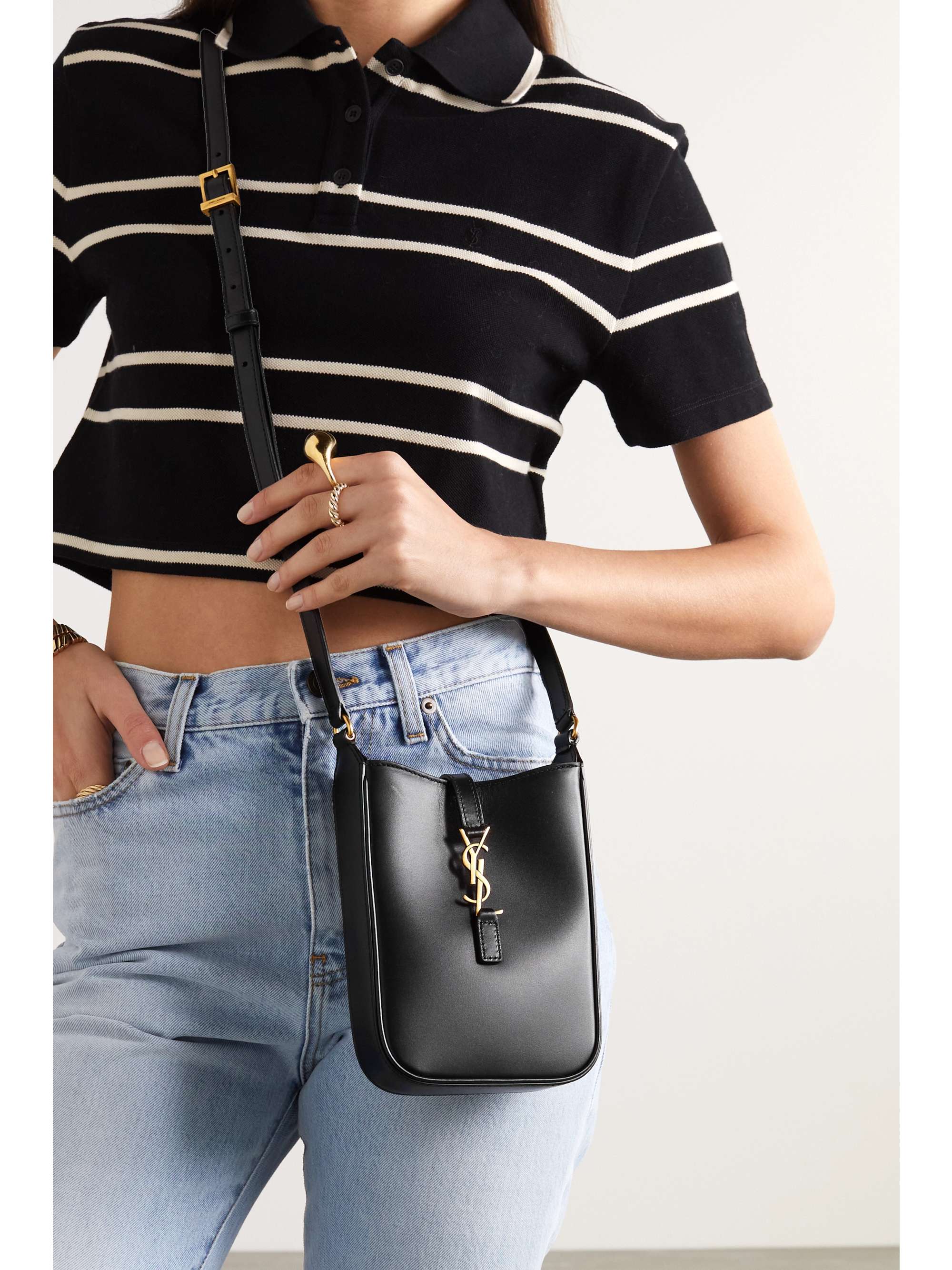 SAINT LAURENT Le 5 à 7 mini leather shoulder bag NETAPORTER