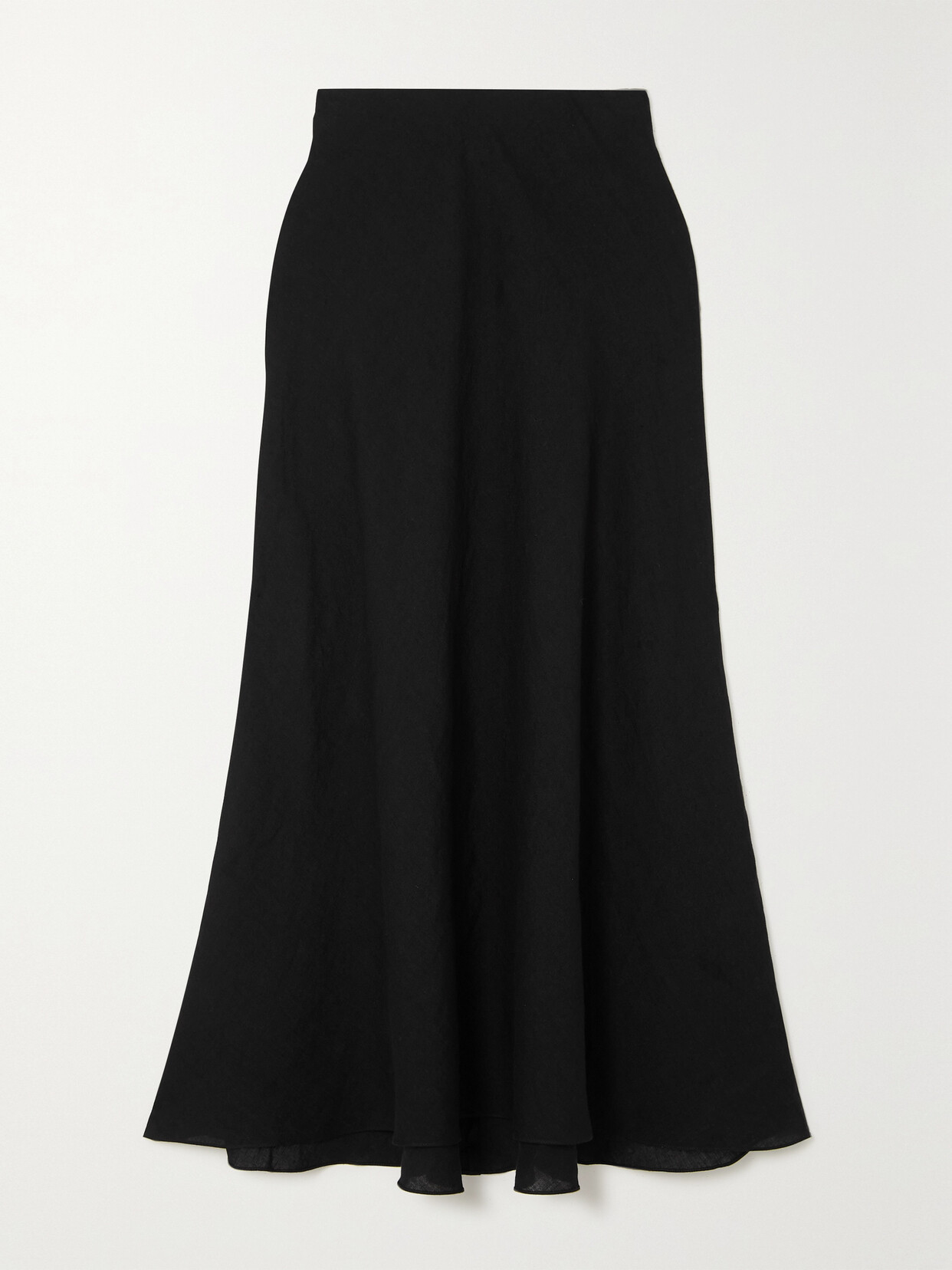 Three Graces London - Susie Linen Midi Skirt - Black