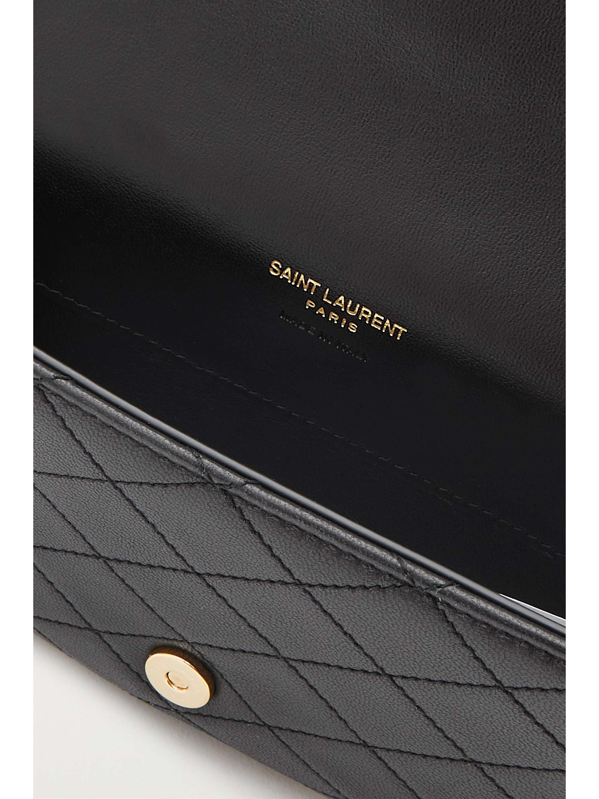 SAINT LAURENT Gaby quilted leather phone case NETAPORTER