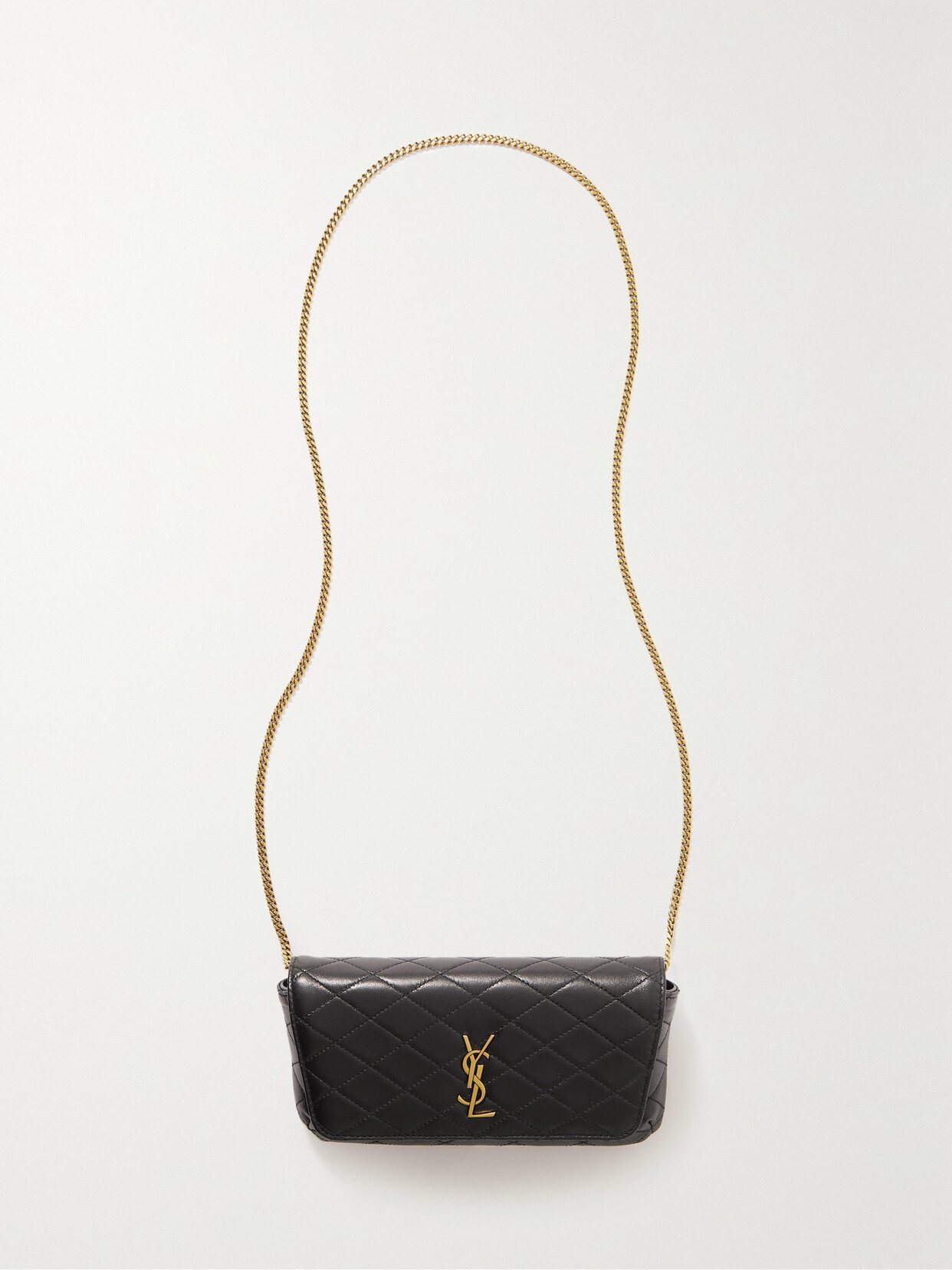 SAINT LAURENT - Gaby Quilted Leather Phone Case - Black
